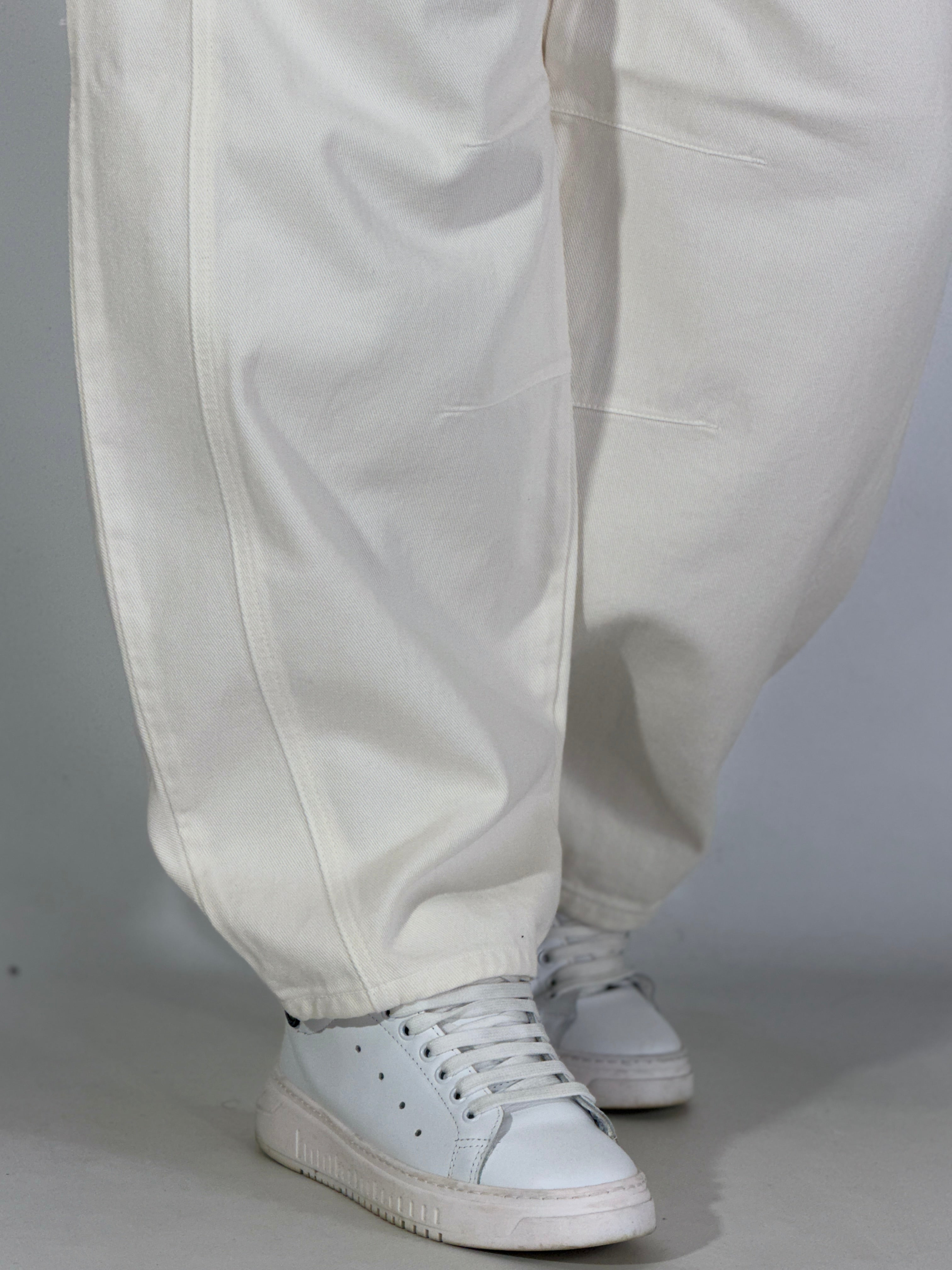 Pantalone panna balloon cotone