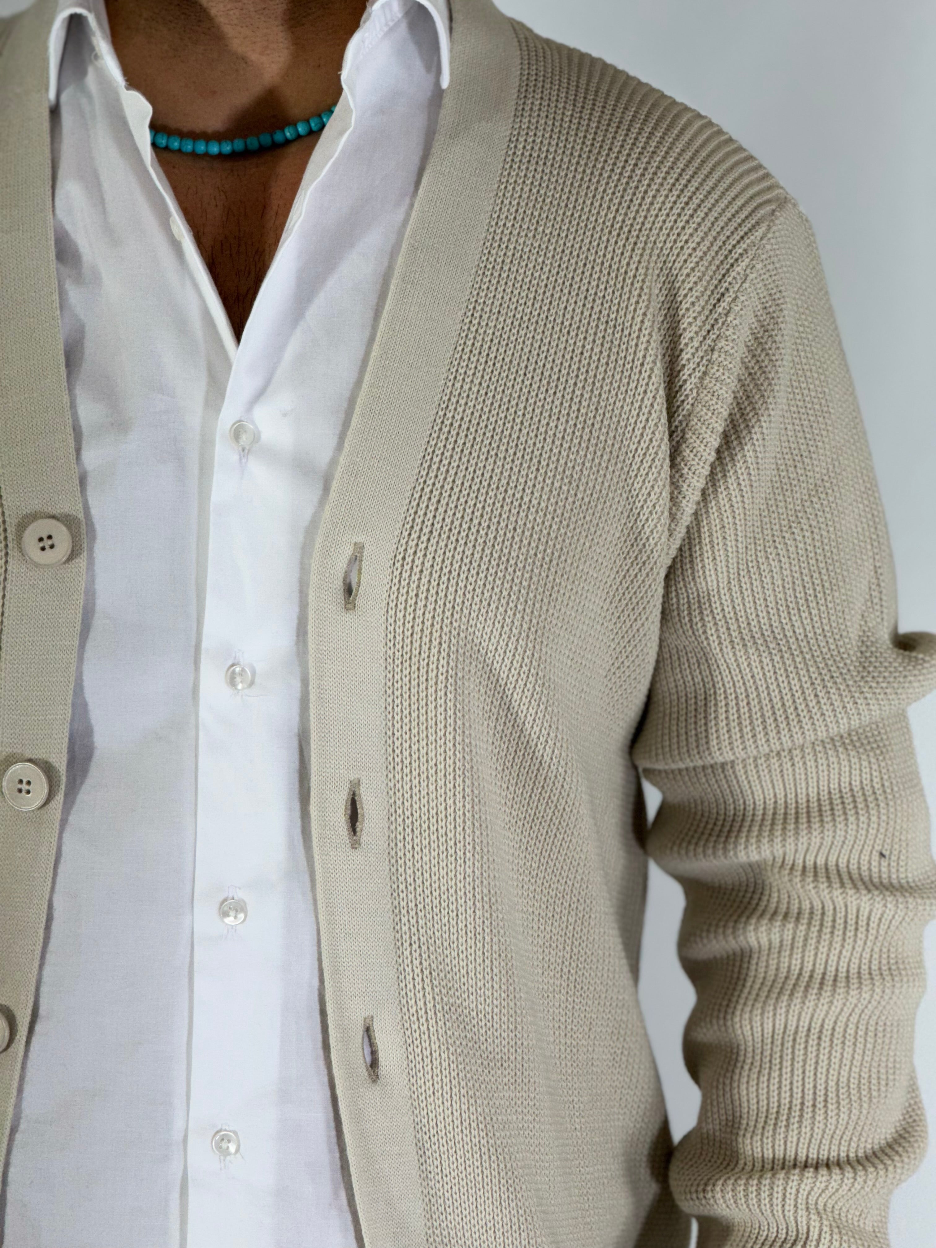 Cardigan invernale scialla avorio BPK2507