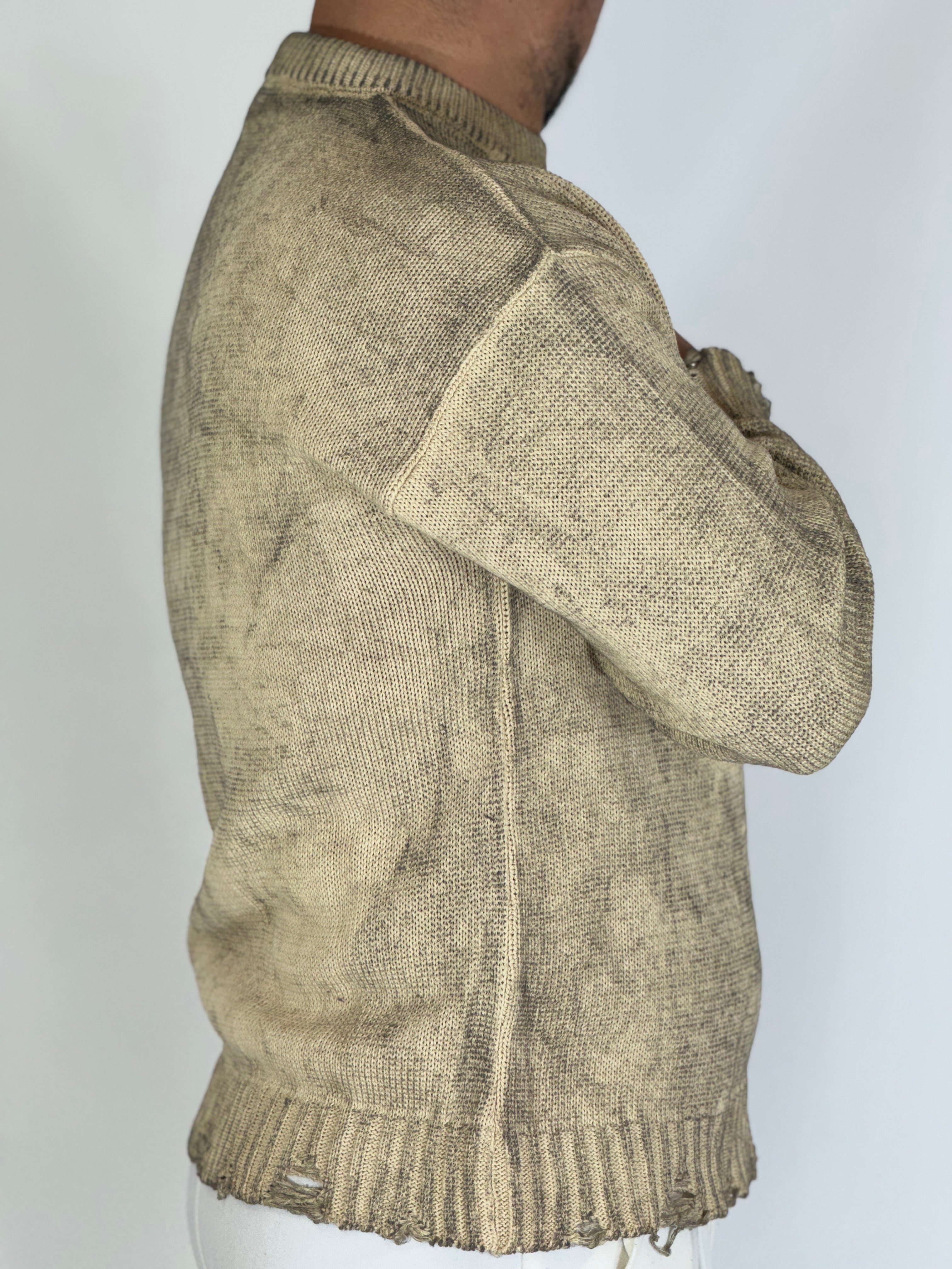 Maglione girocollo melange beige AD25010-12