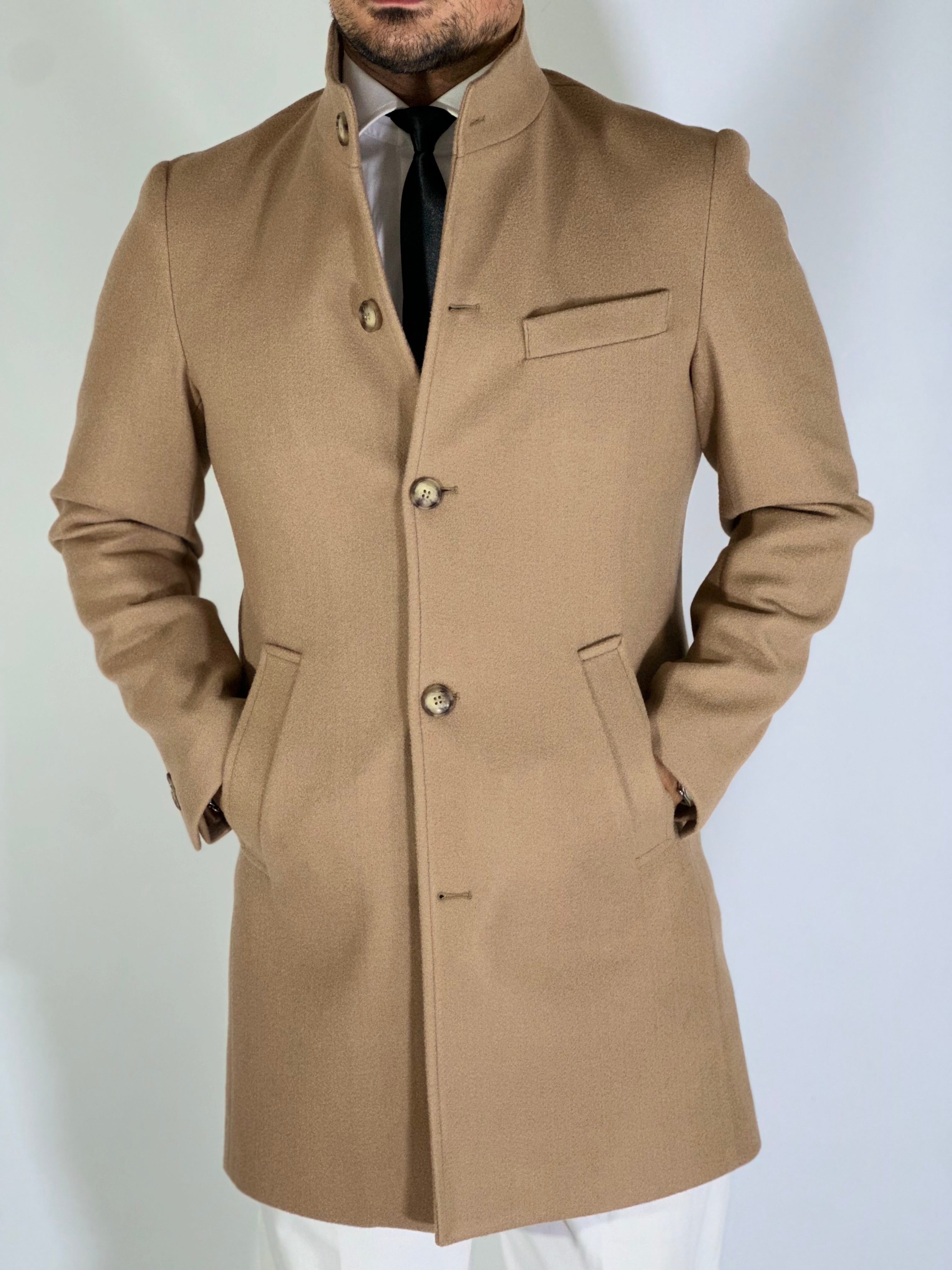 Cappotto coreano camel CPZAZA