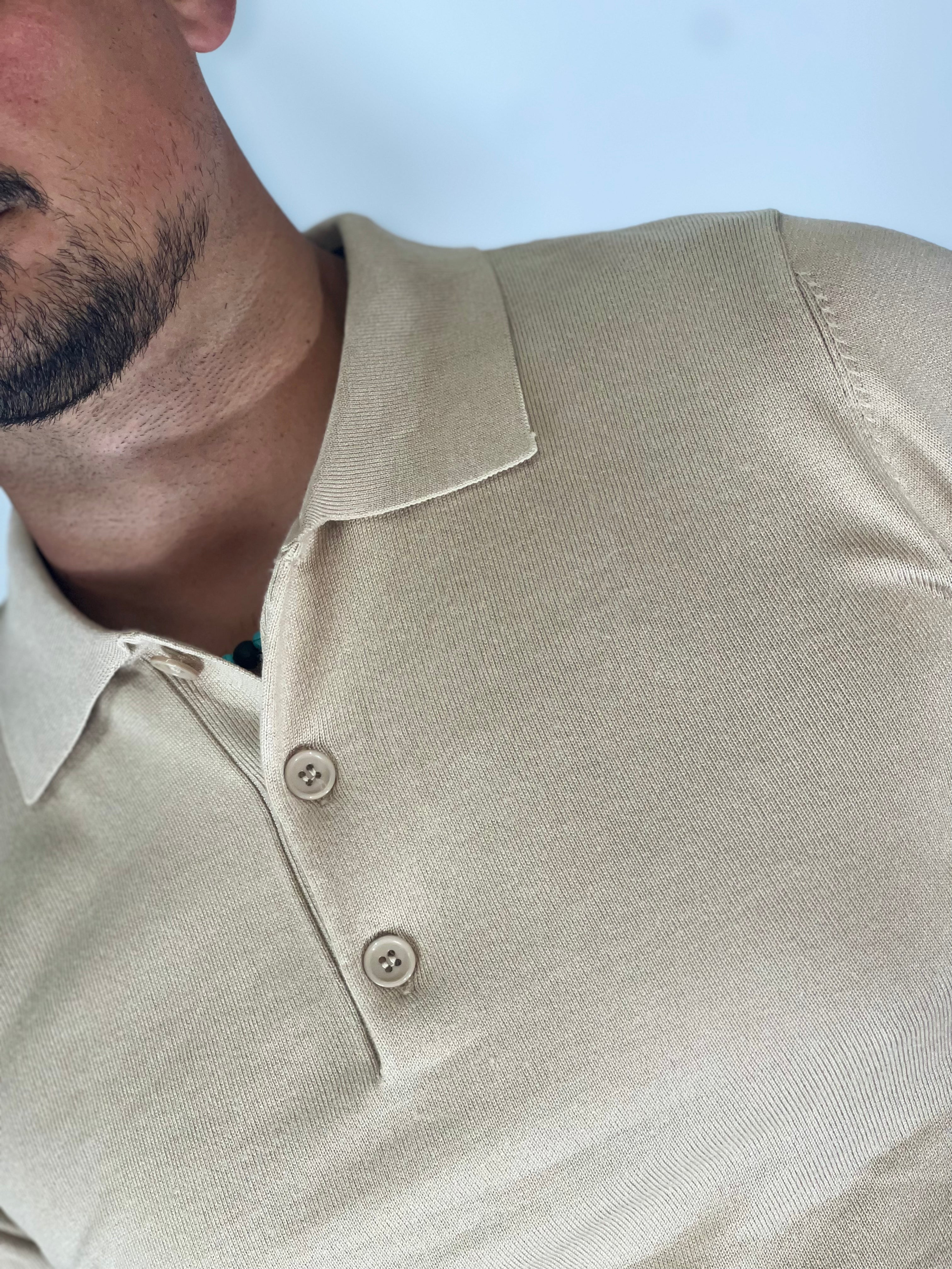 Polo manica lunga beige WFM002/MP-07