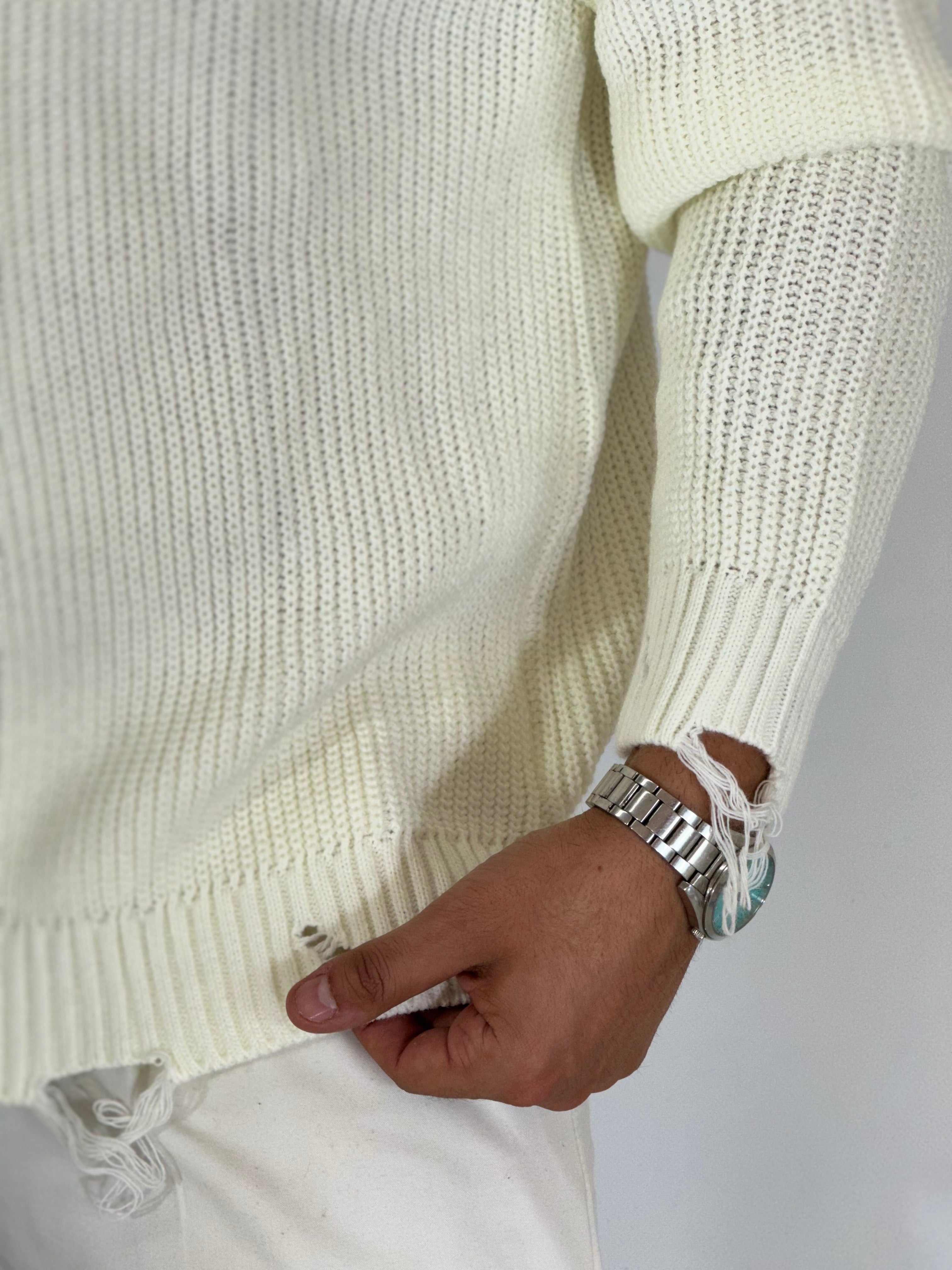 Maglione spalla scesa panna CAPORETTO