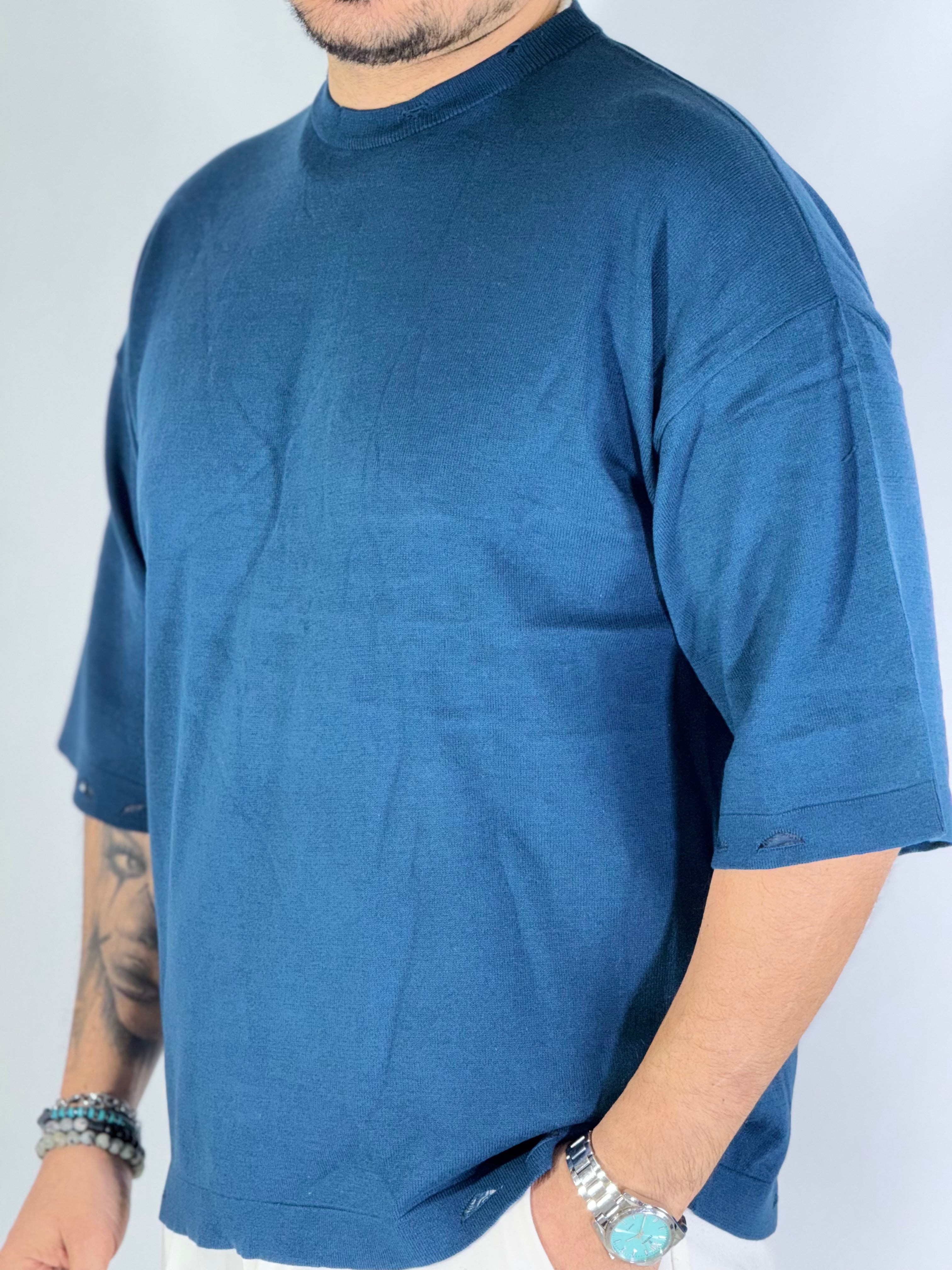 T-shirt over sfrangiata gentleman blue W86009