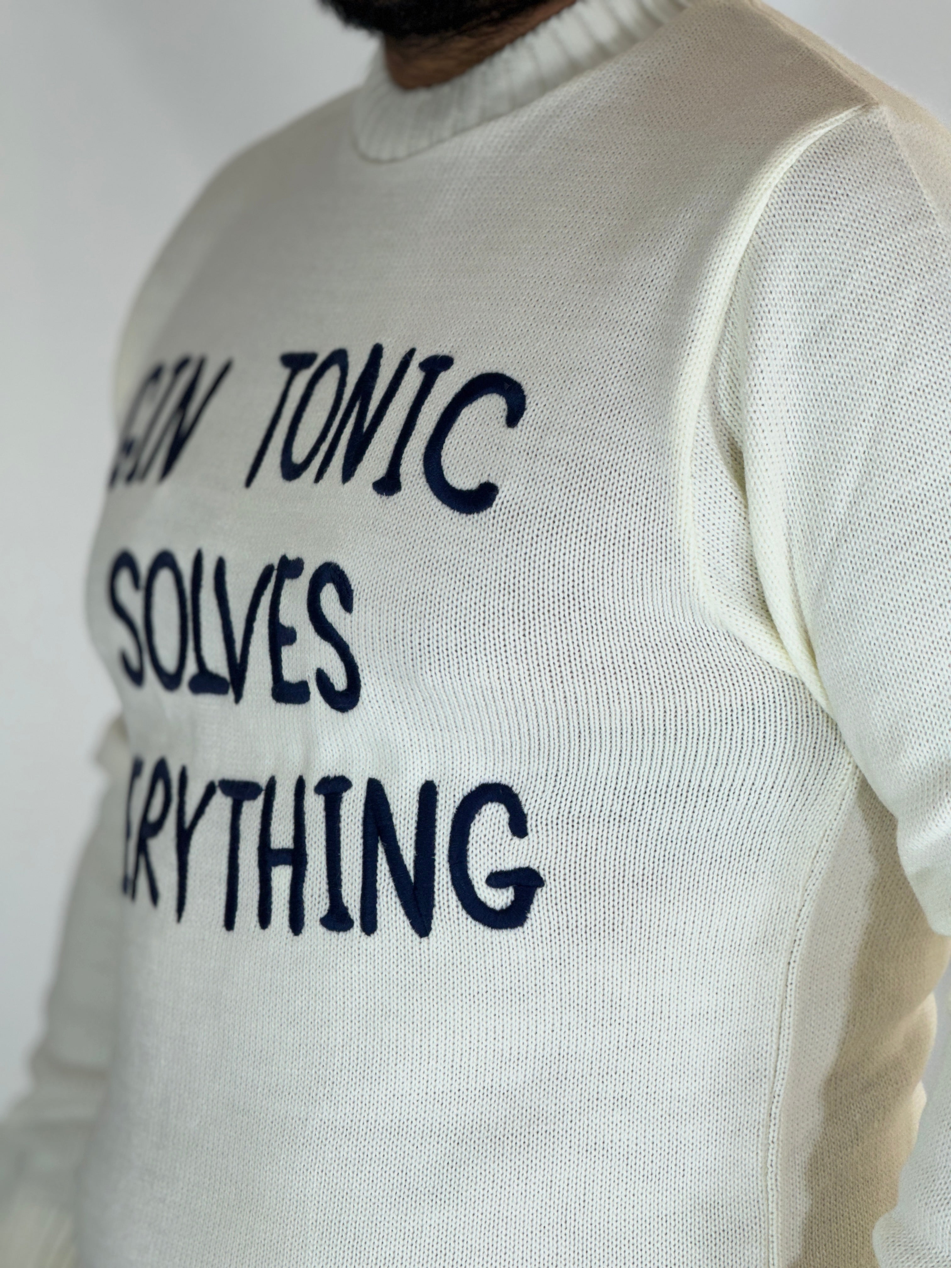 Maglia girocollo bianca GIN TONIC ADG772