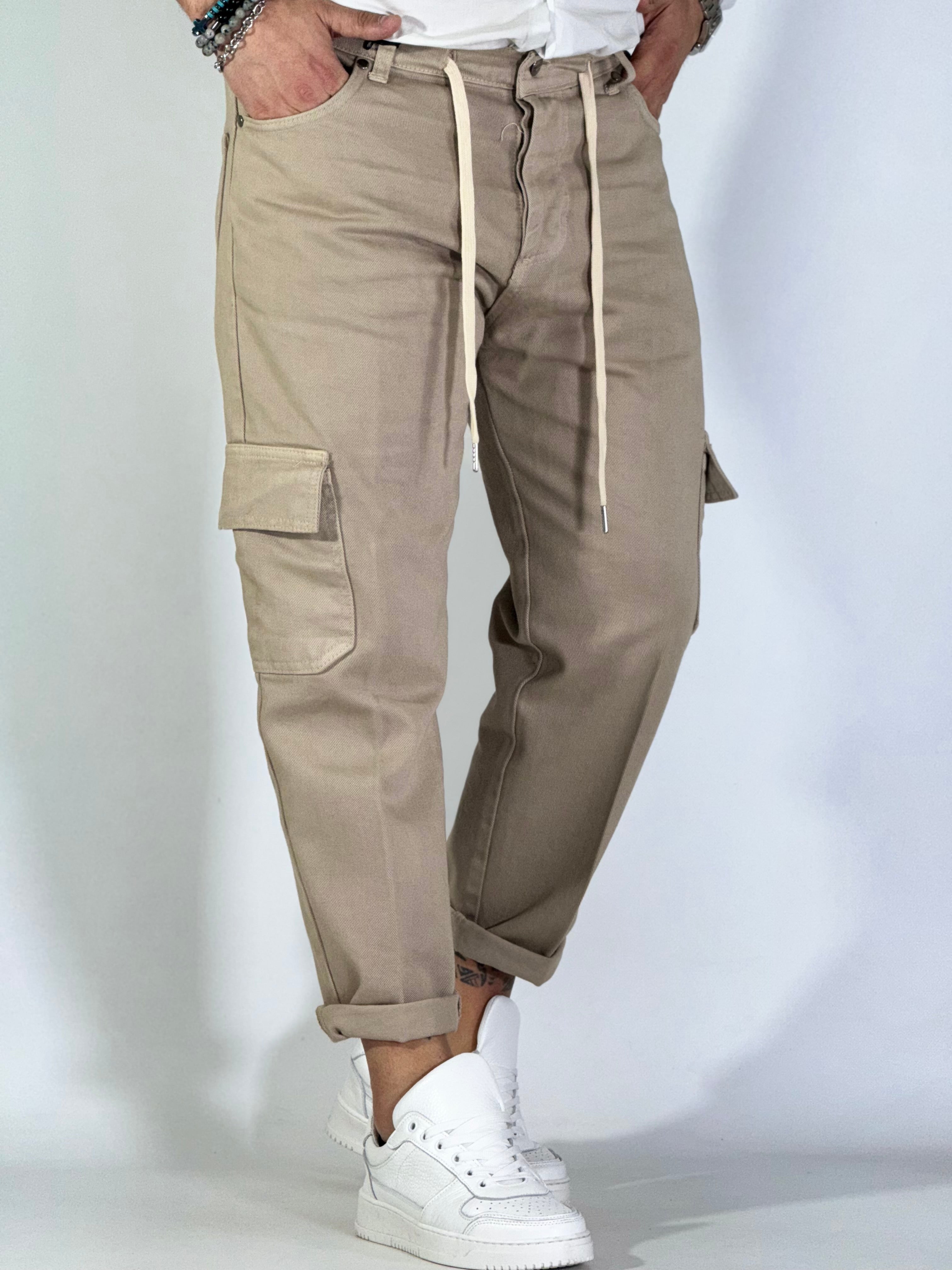 Pantalone denim bull beige ART POKE