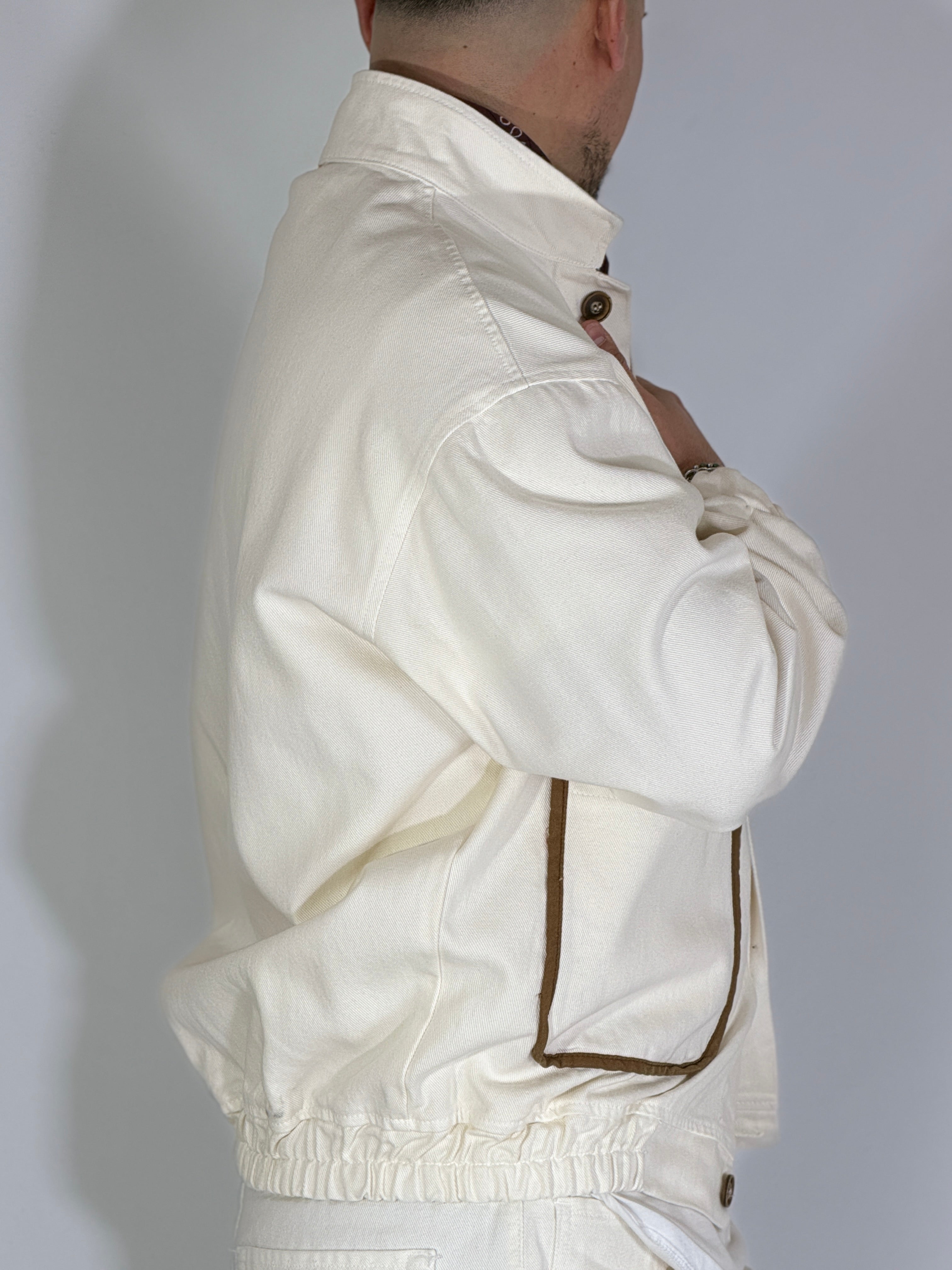 Giubbino con bandana cropped panna