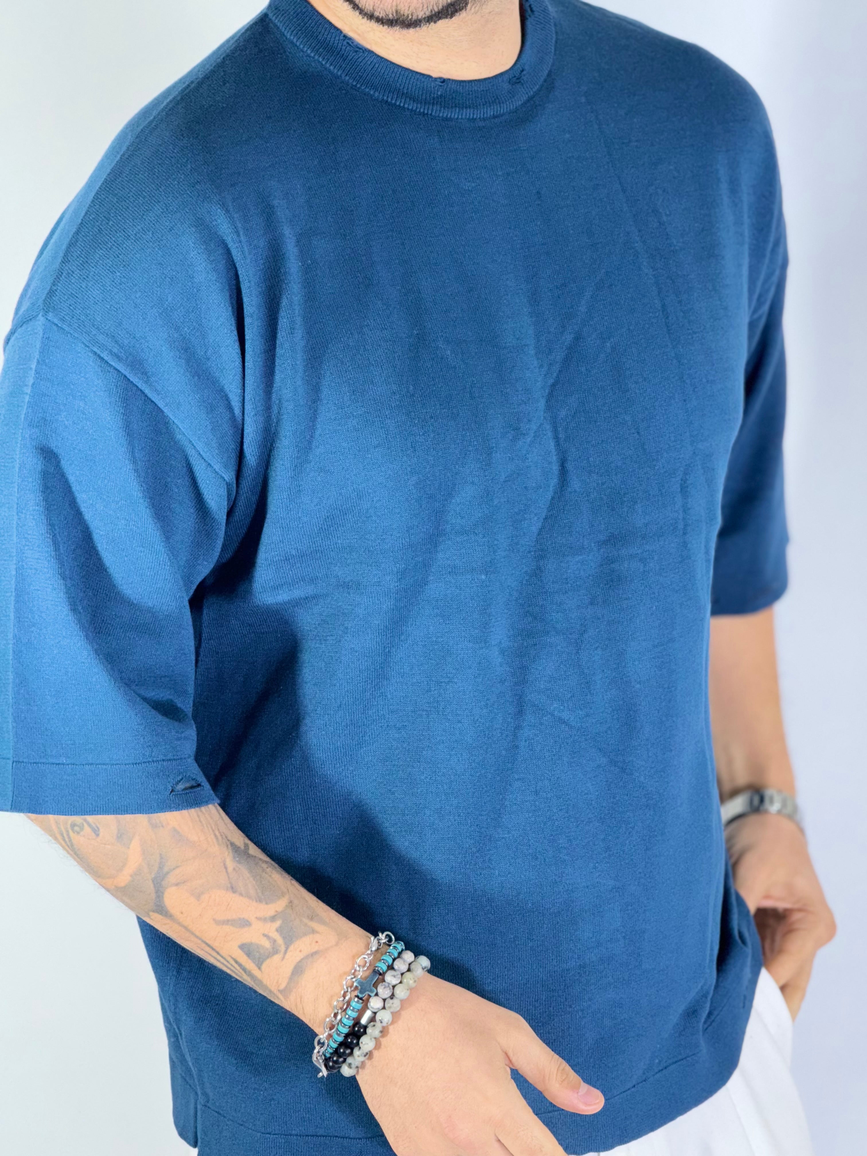 T-shirt over sfrangiata gentleman blue W86009