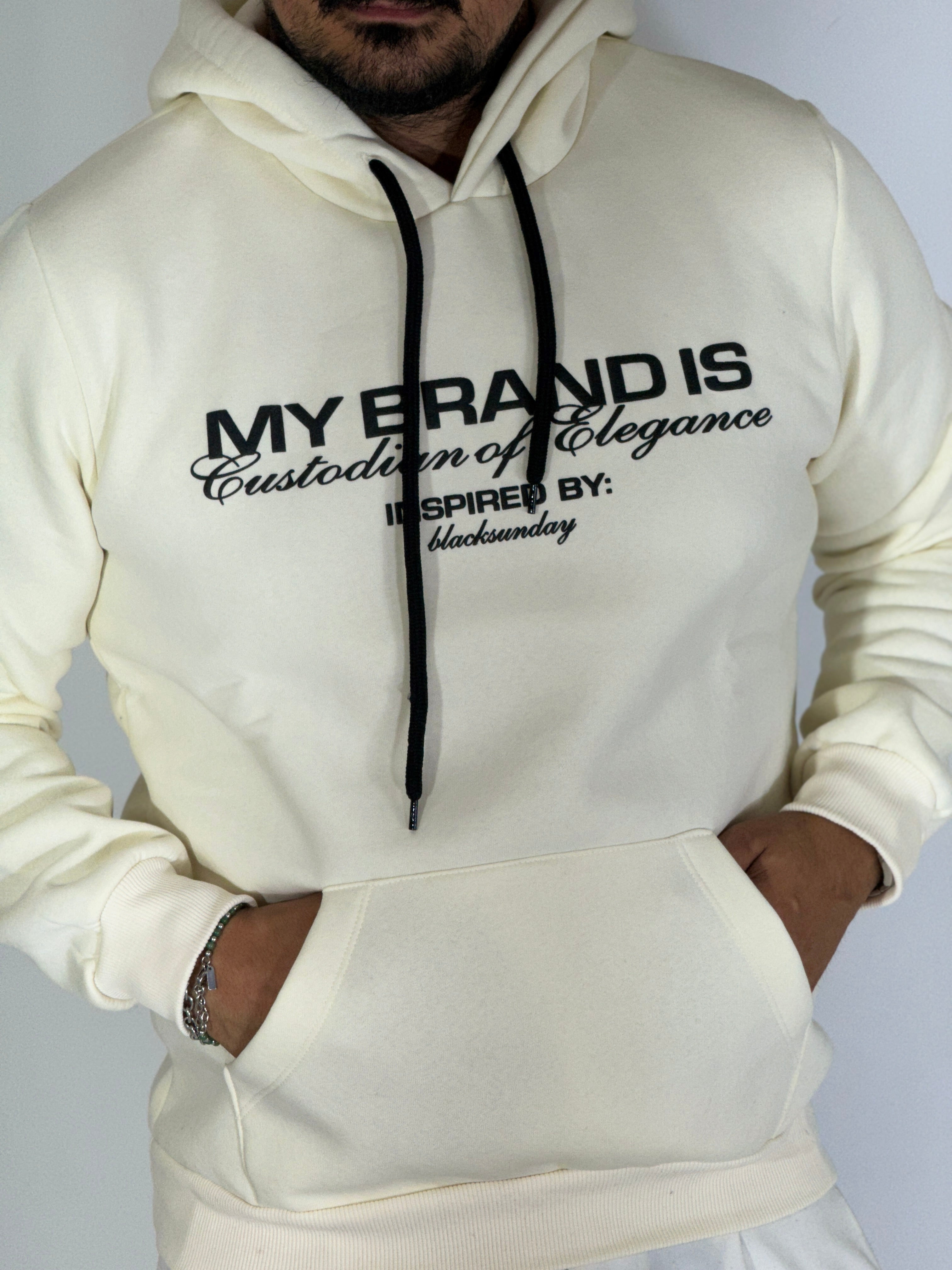 Felpa con cappuccio vaniglia NEW YORK