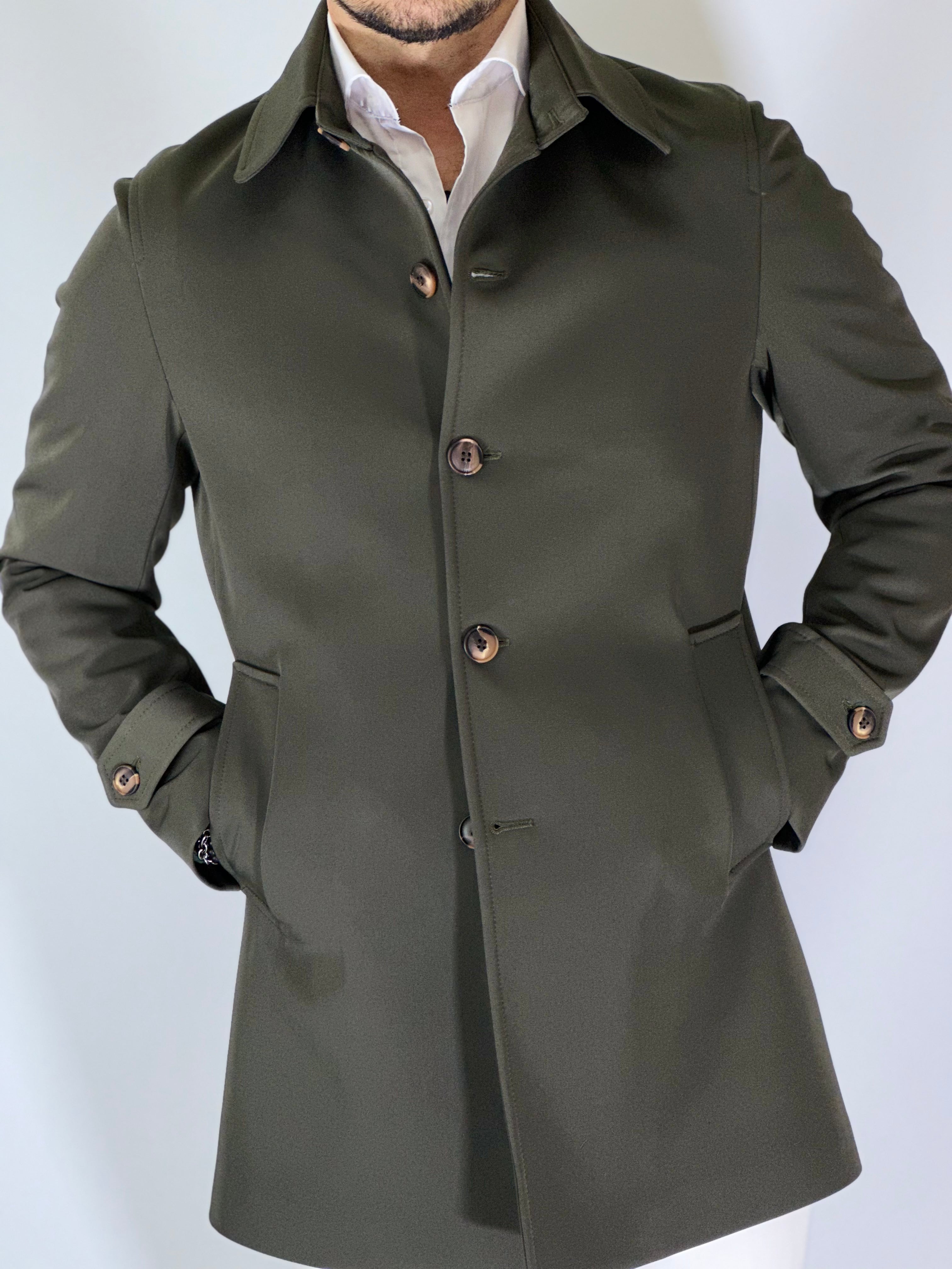 Trench elegant imbottito verde CAP SLOU