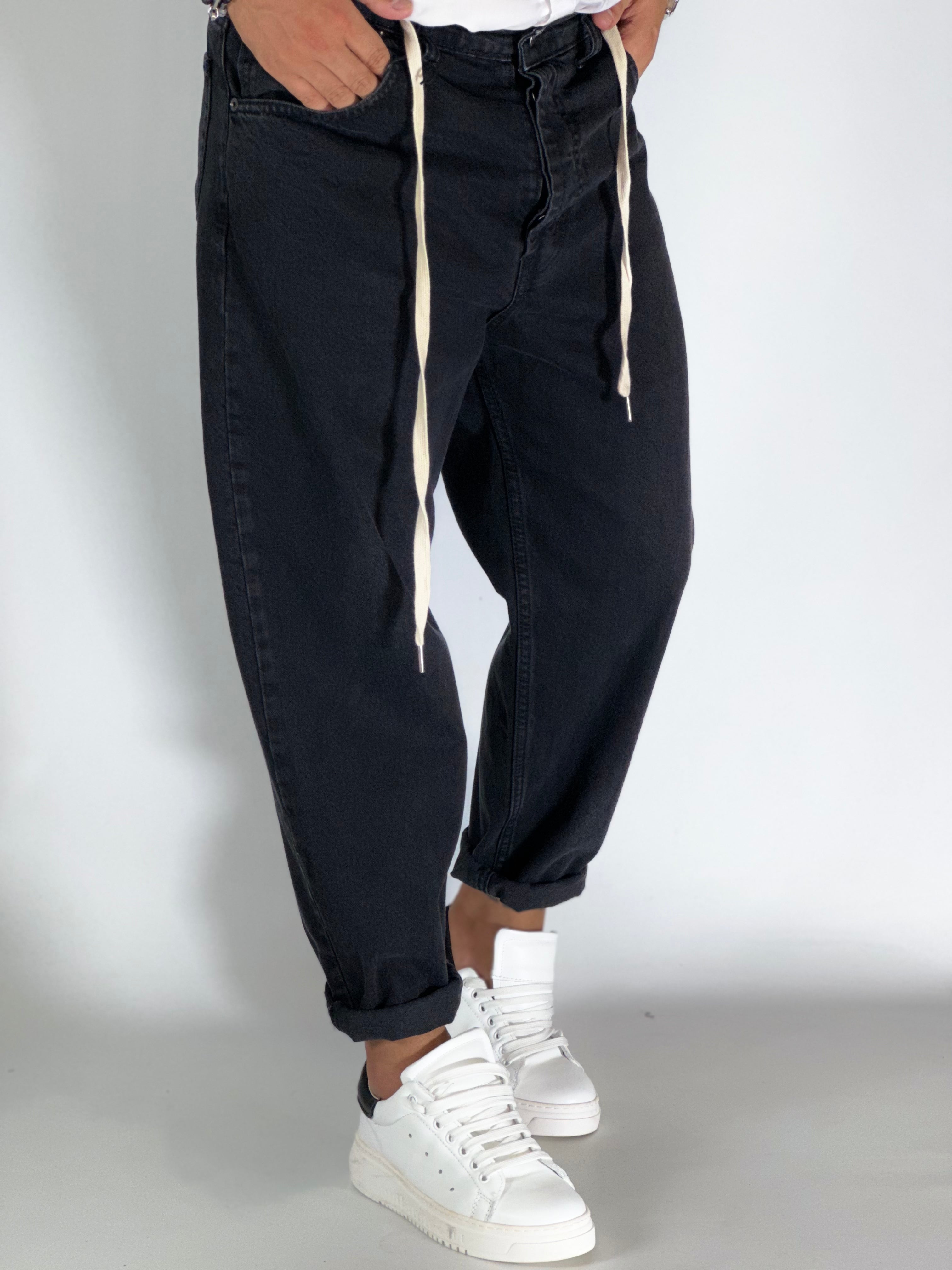 Jeans loose fit CARROT nero BLKS2014