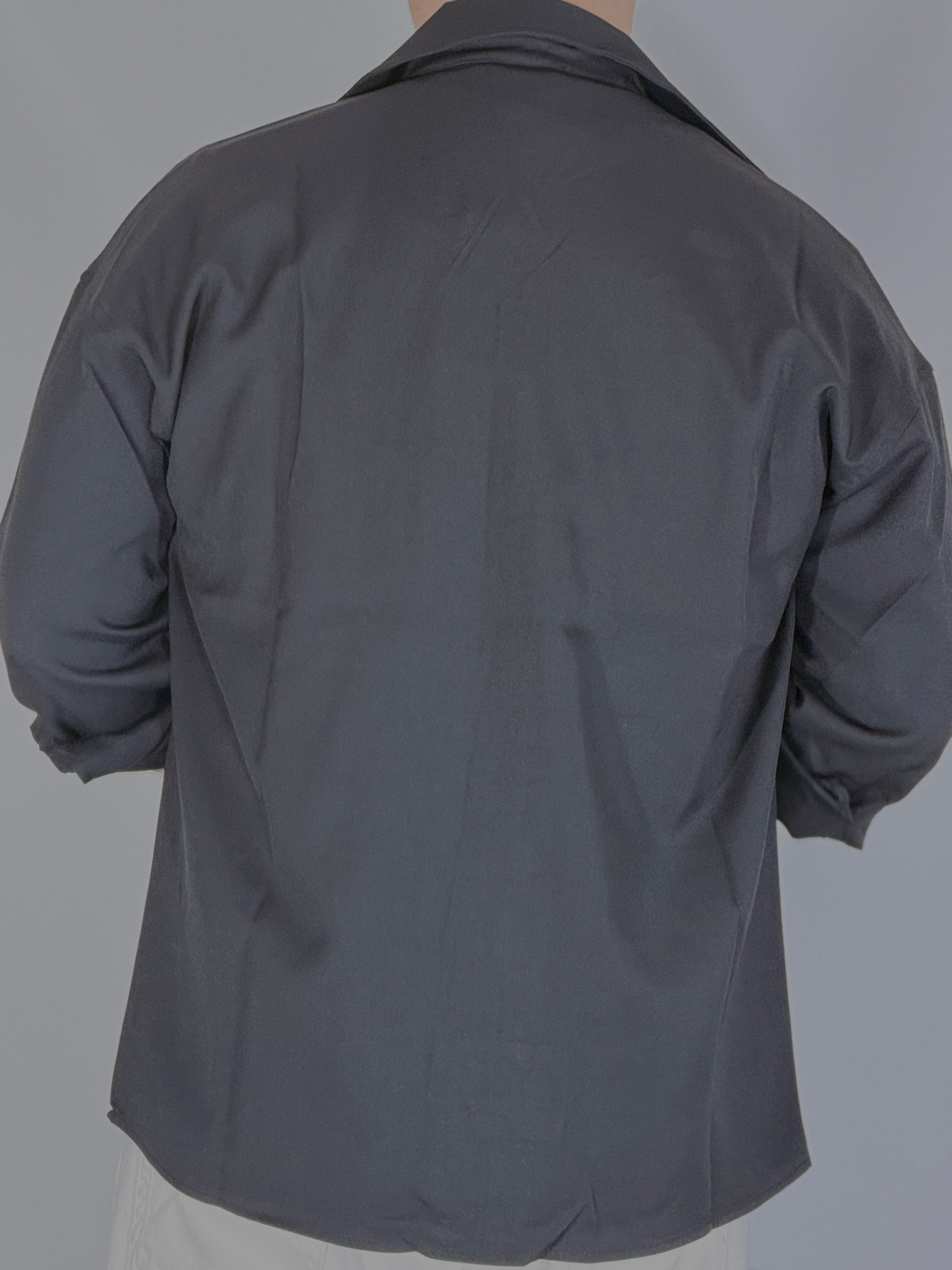 Camicione over fiammata nero 01937