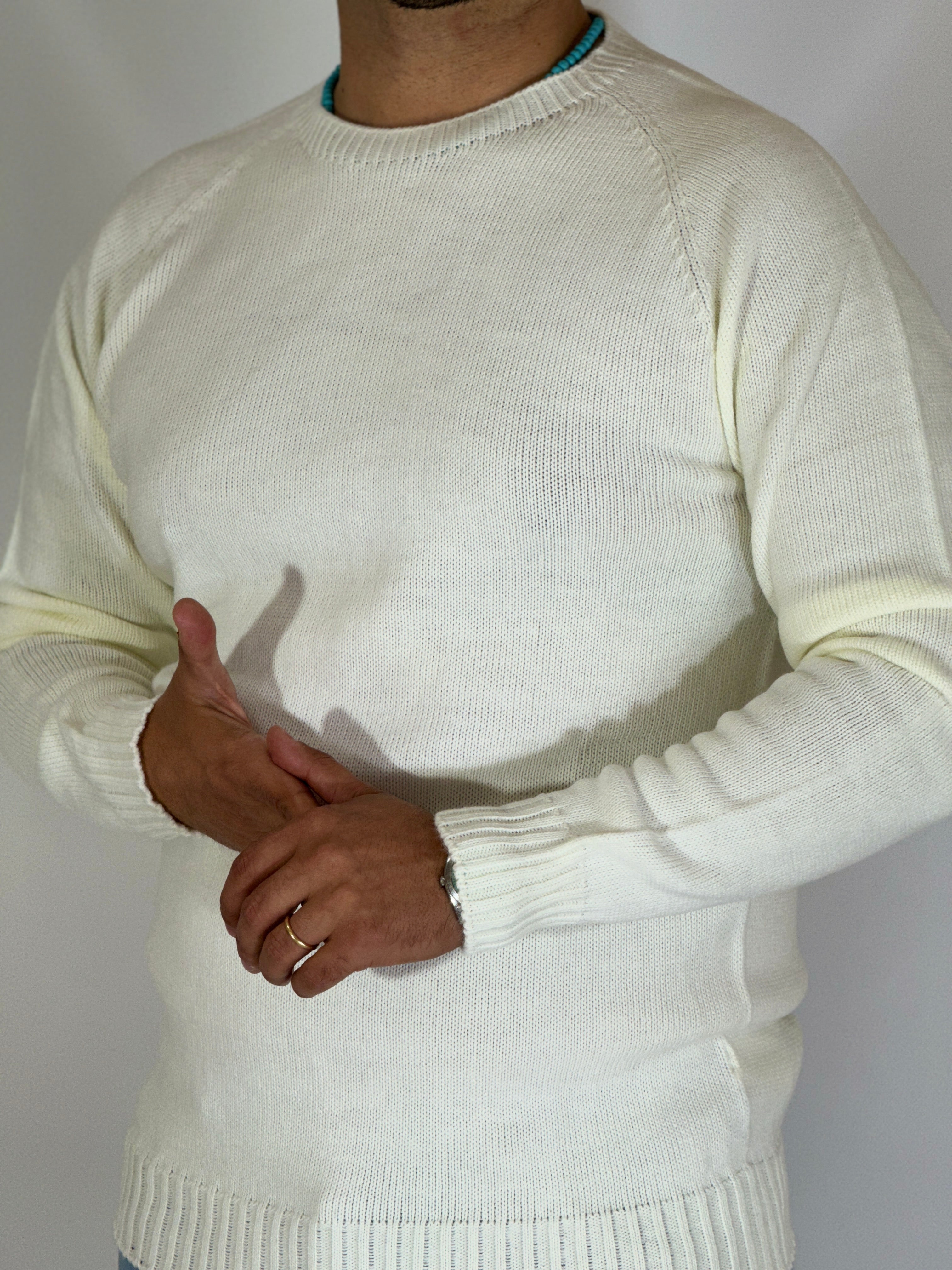 Maglione rasato panna SILVA