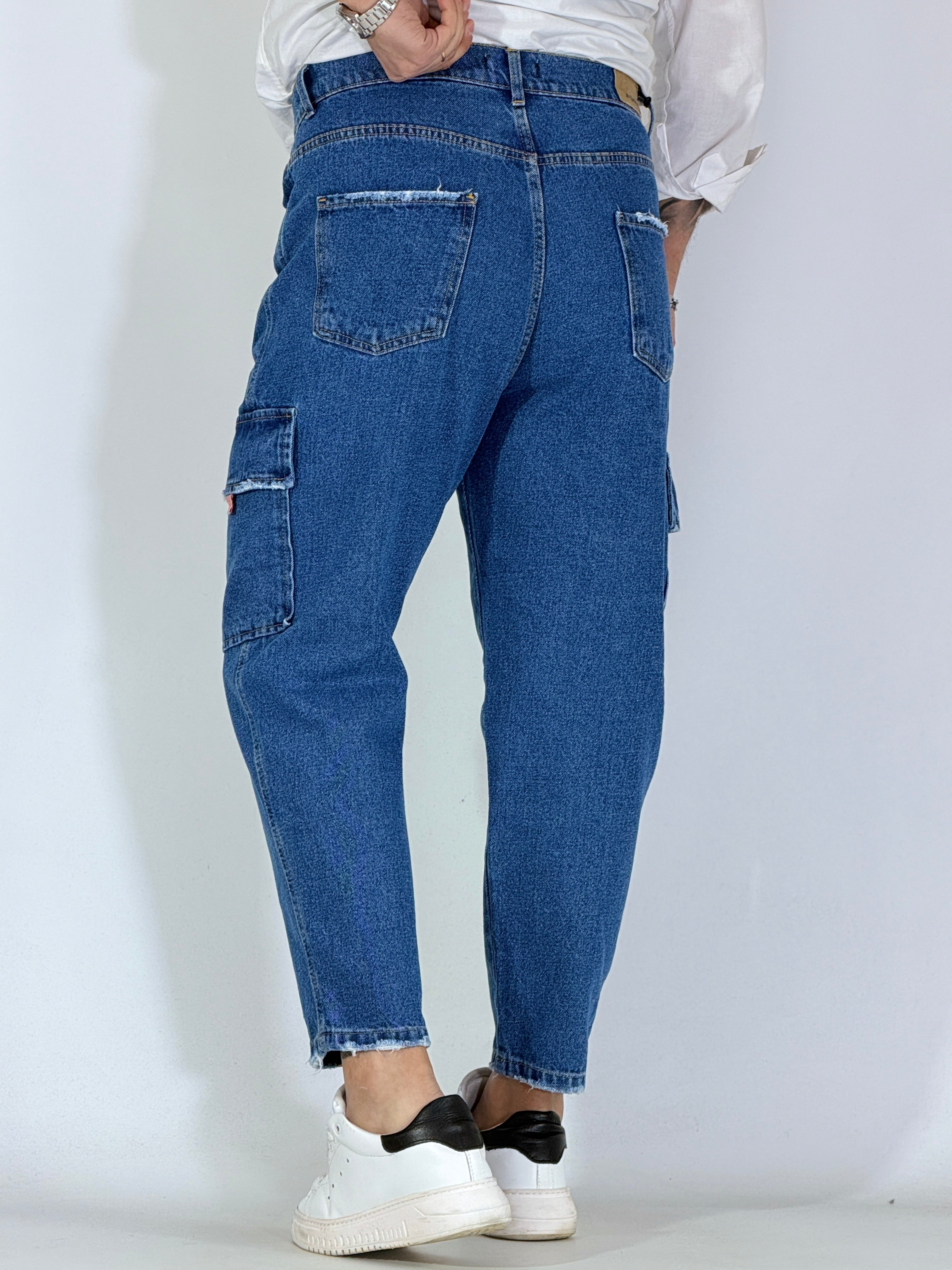 Cali · Jeans loose fit cargo scuro