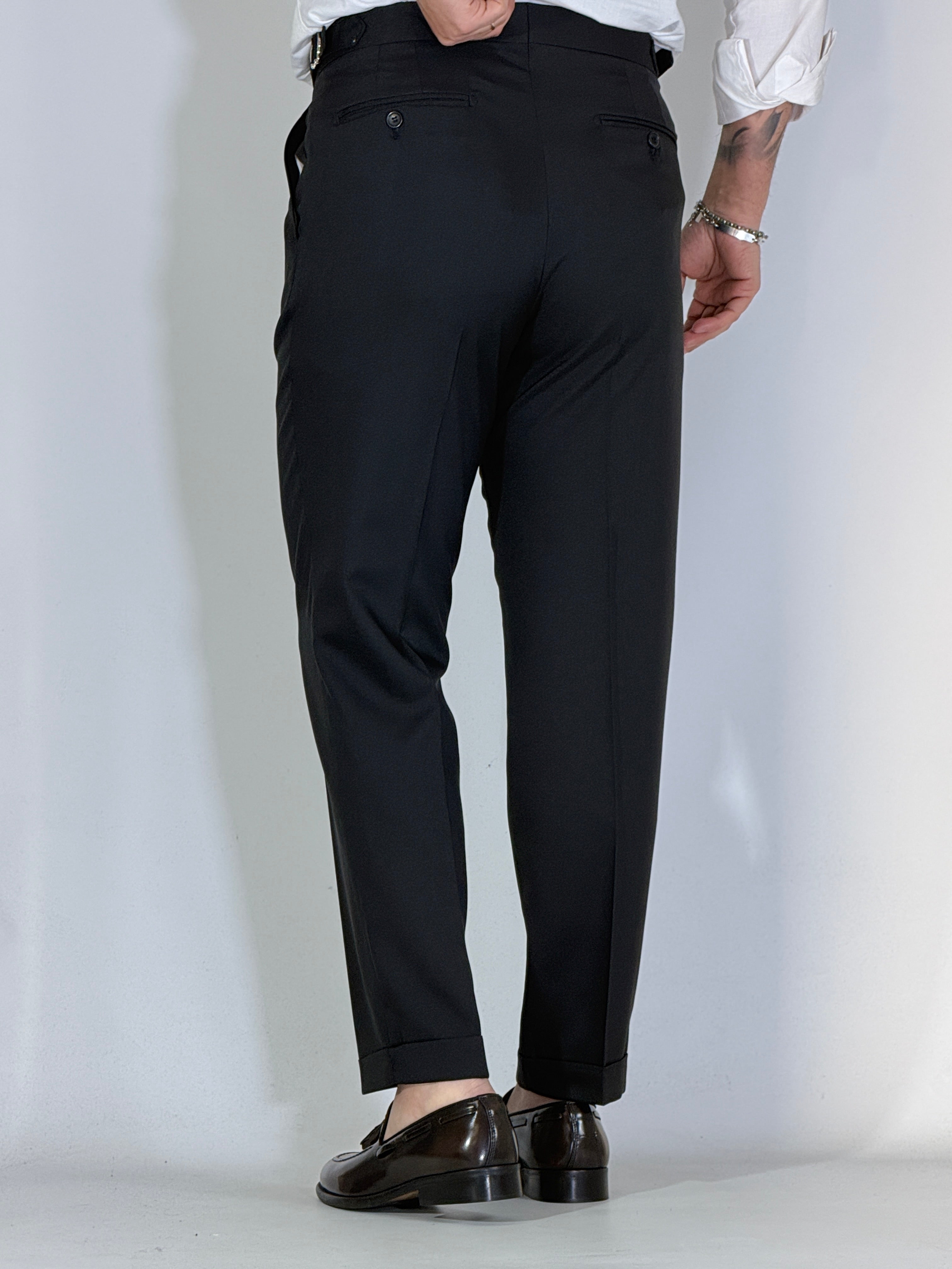 Pantalone con fibbie Migliaccio nero Spencer