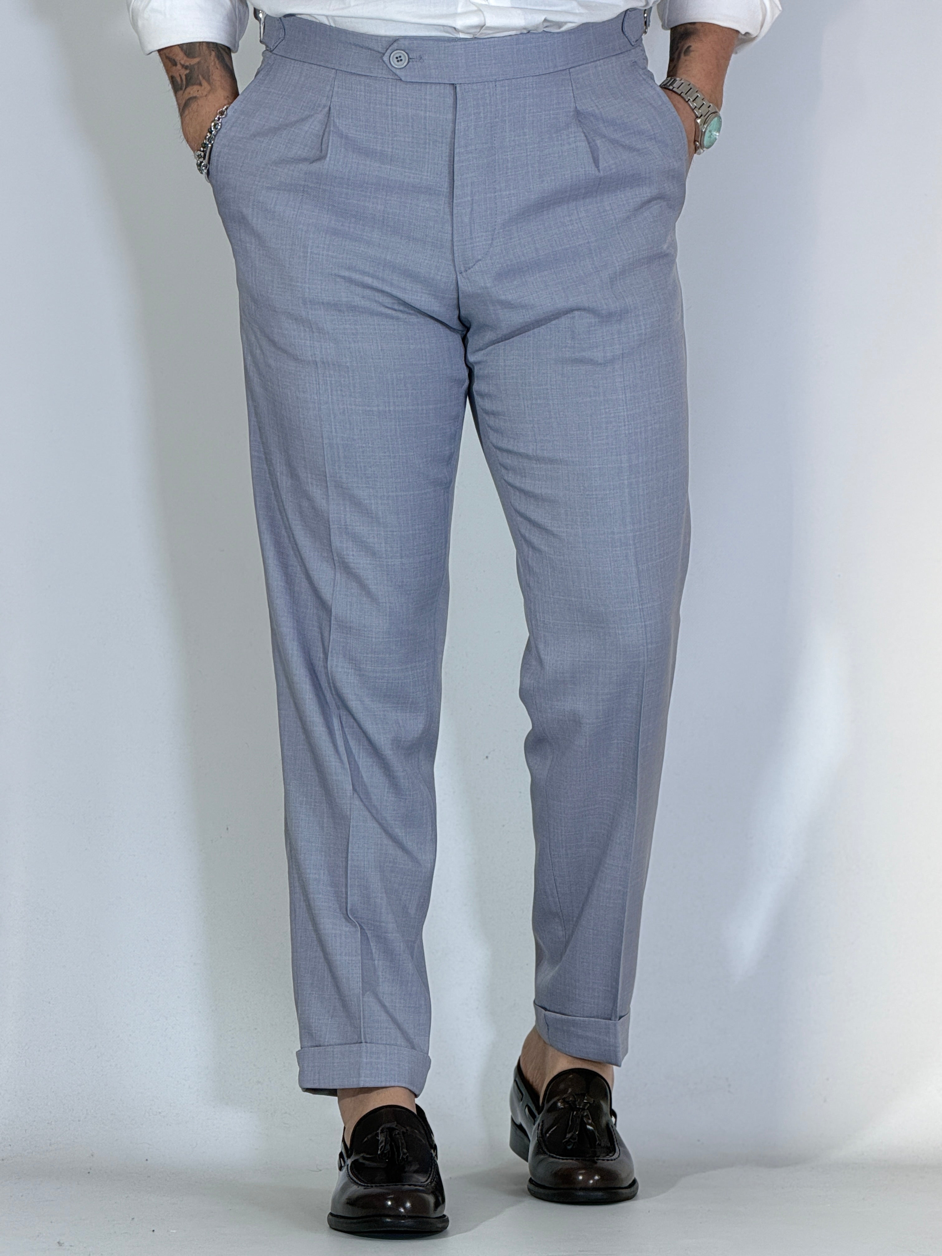Pantalone con fibbie Migliaccio grigio Spencer