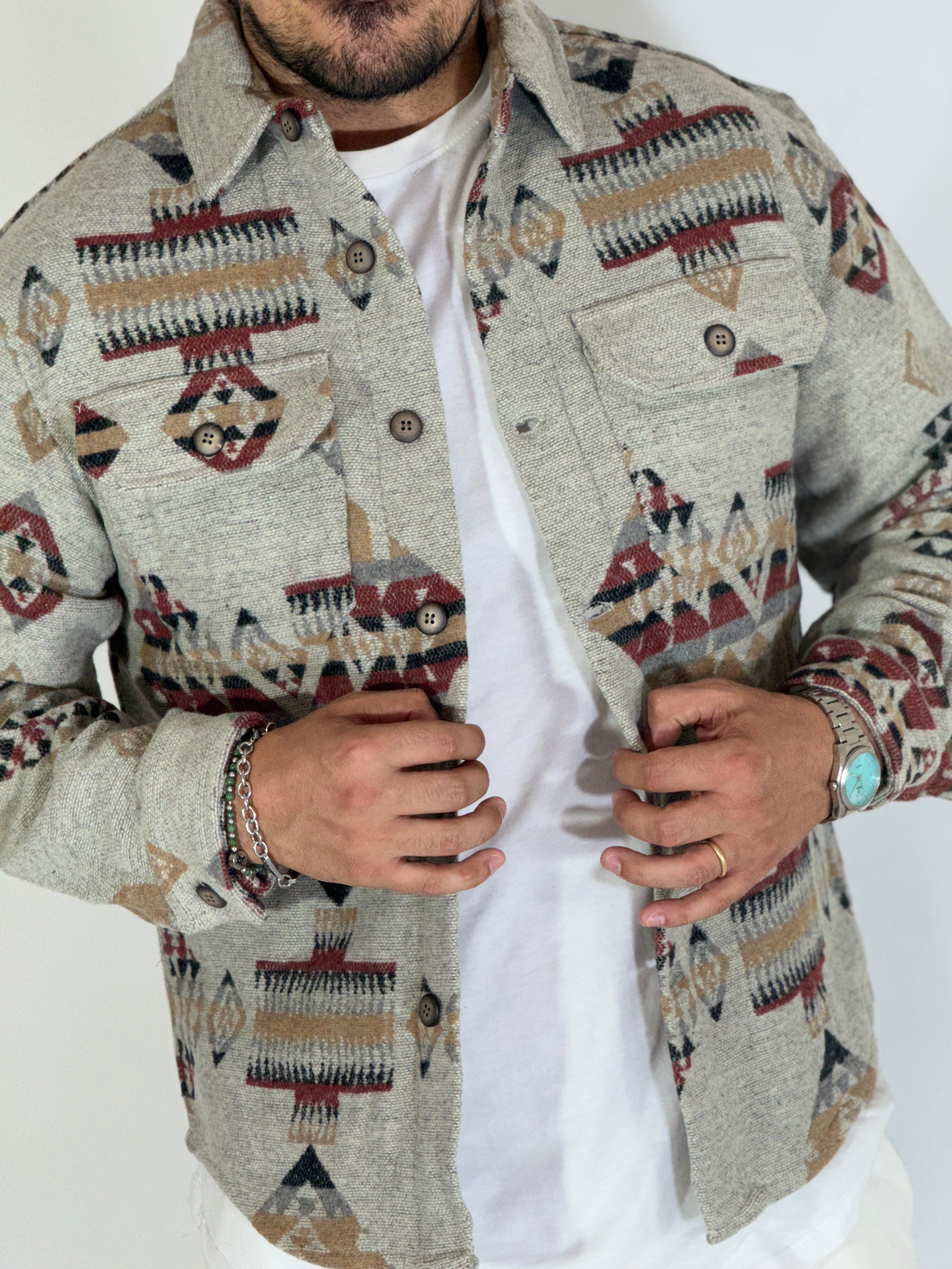 Giacca in pile azteca camel GA7713