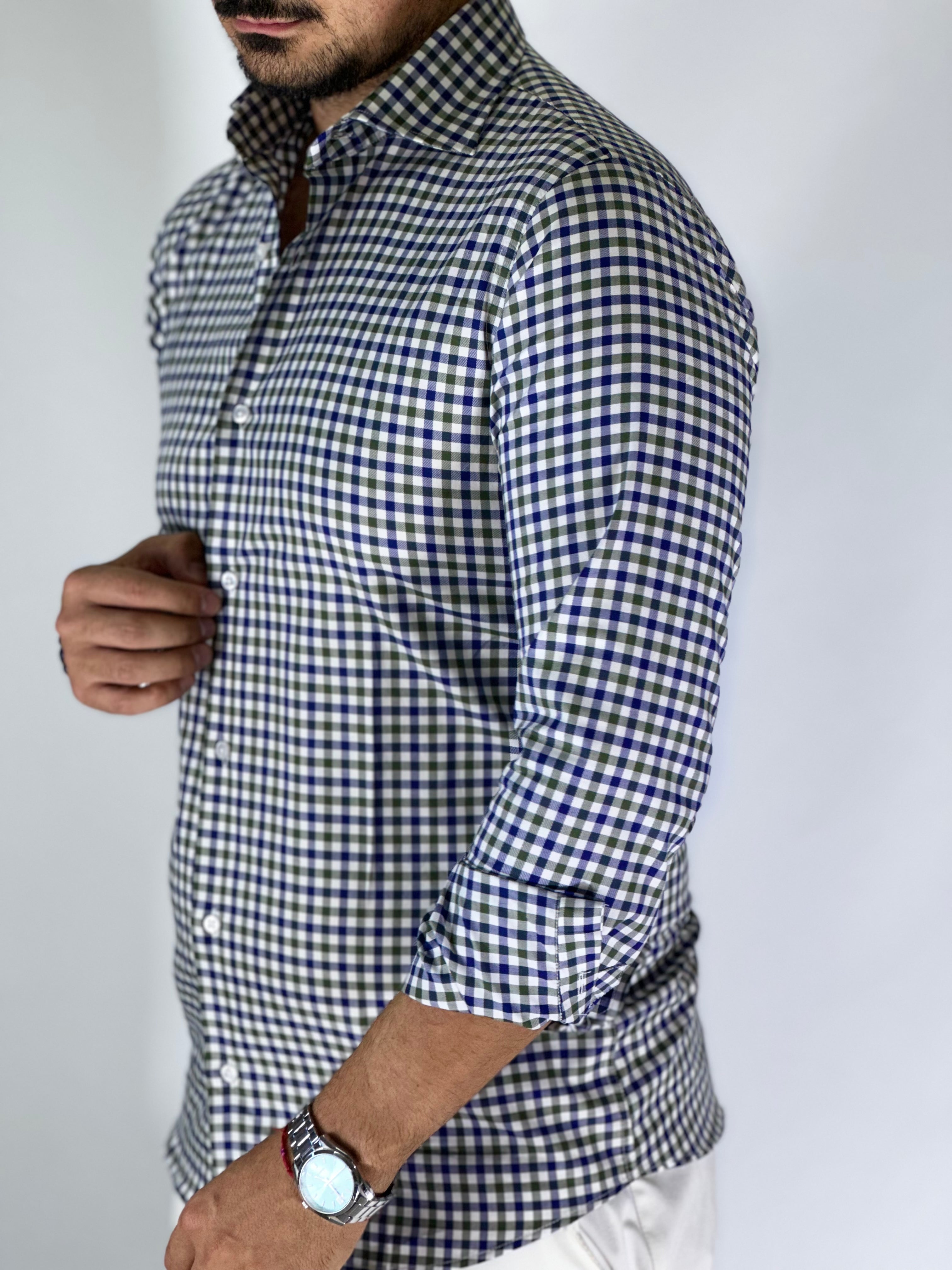 Camicia MIGLIACCIO blu/verde EVEREST