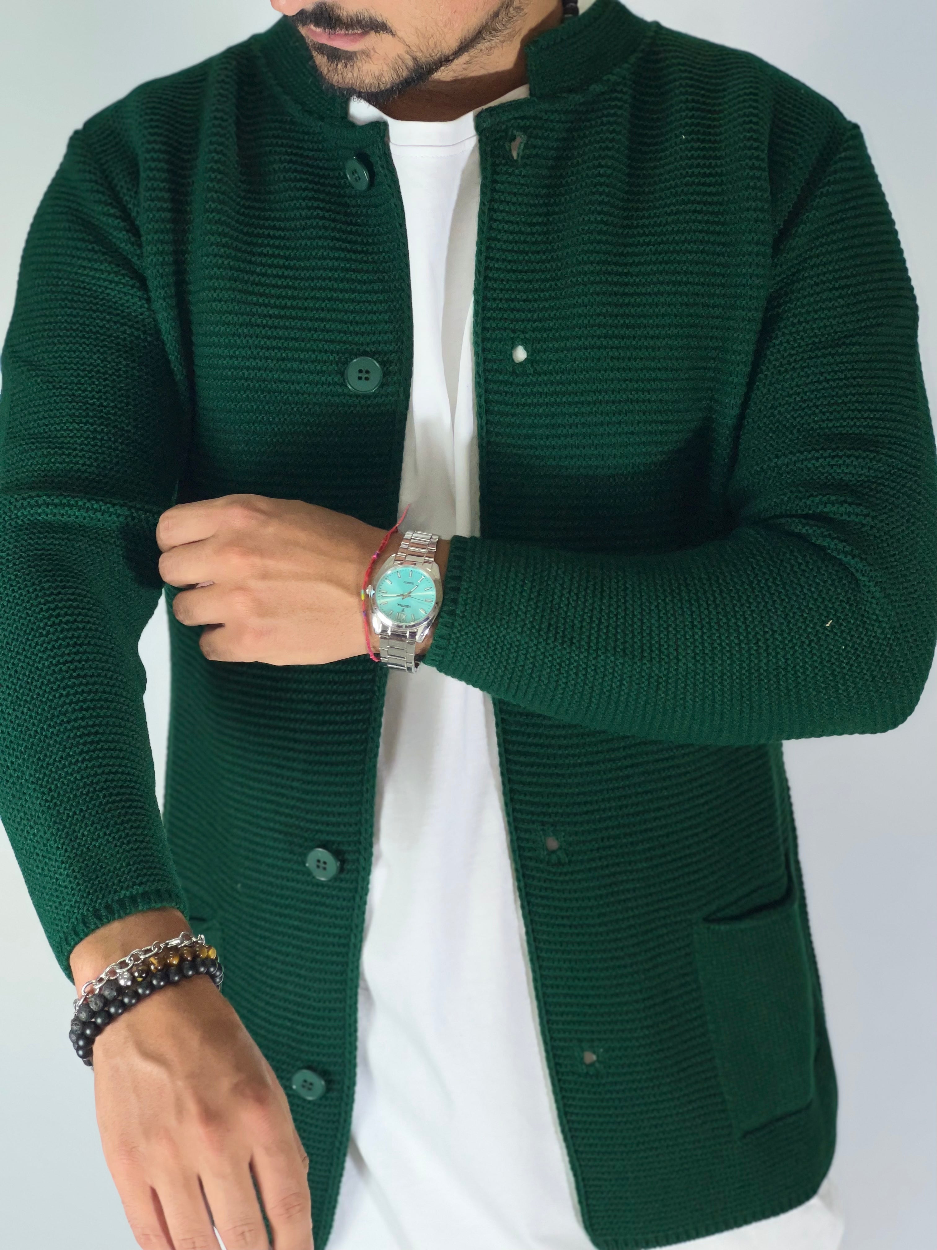 Seven · Cardigan coreano verde