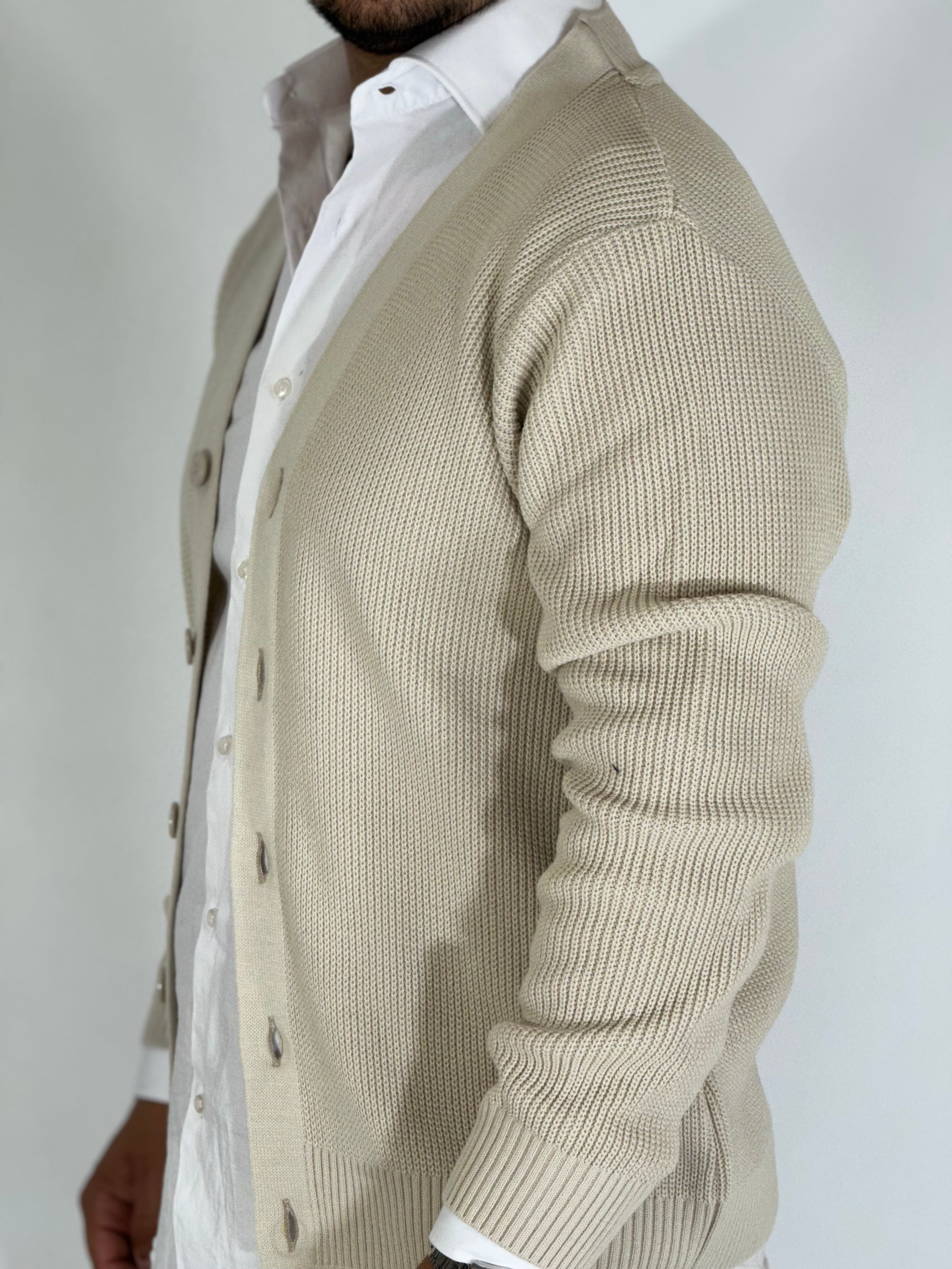 Cardigan invernale scialla avorio BPK2507