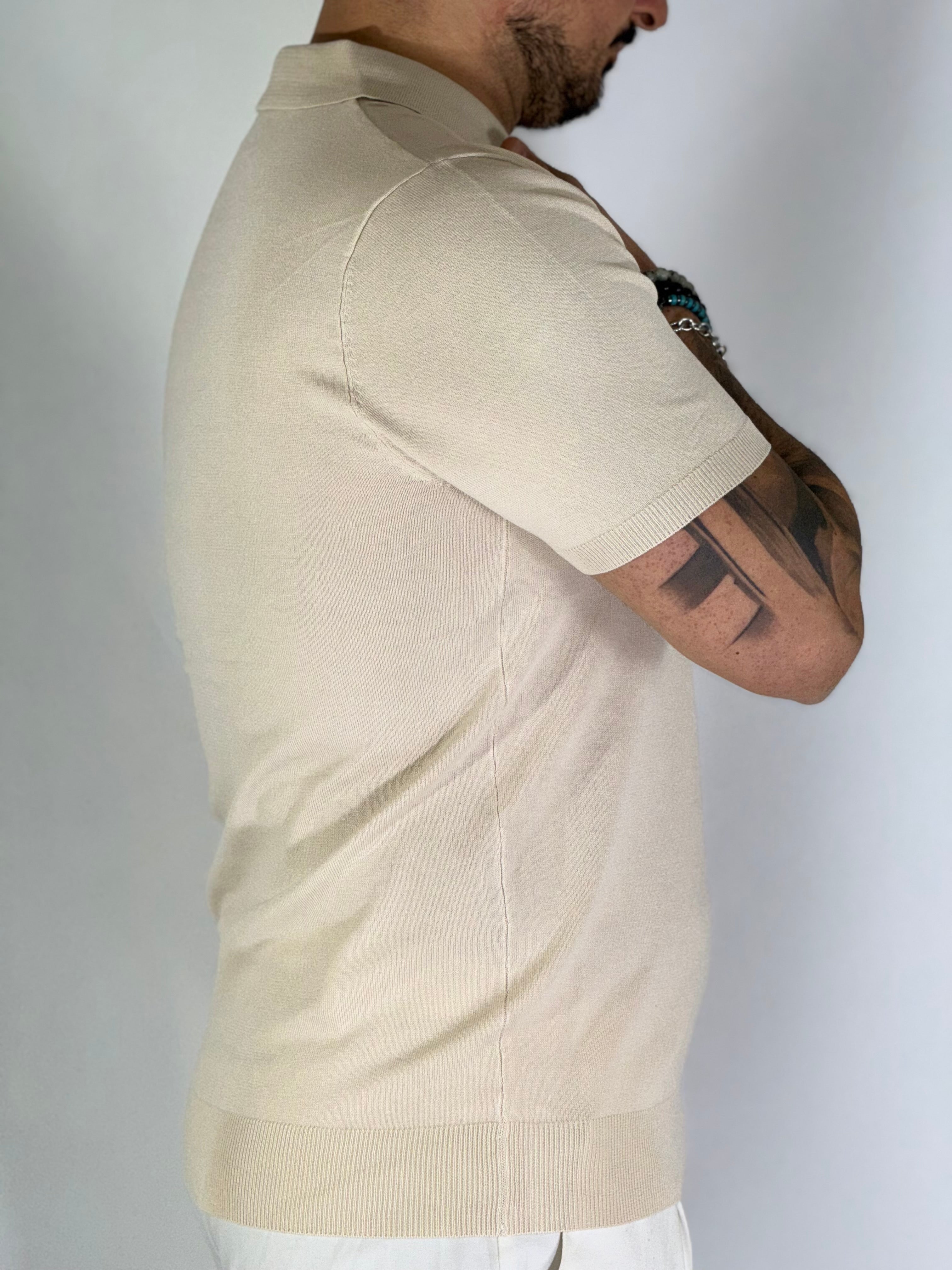 Polo mezza manica beige MT966