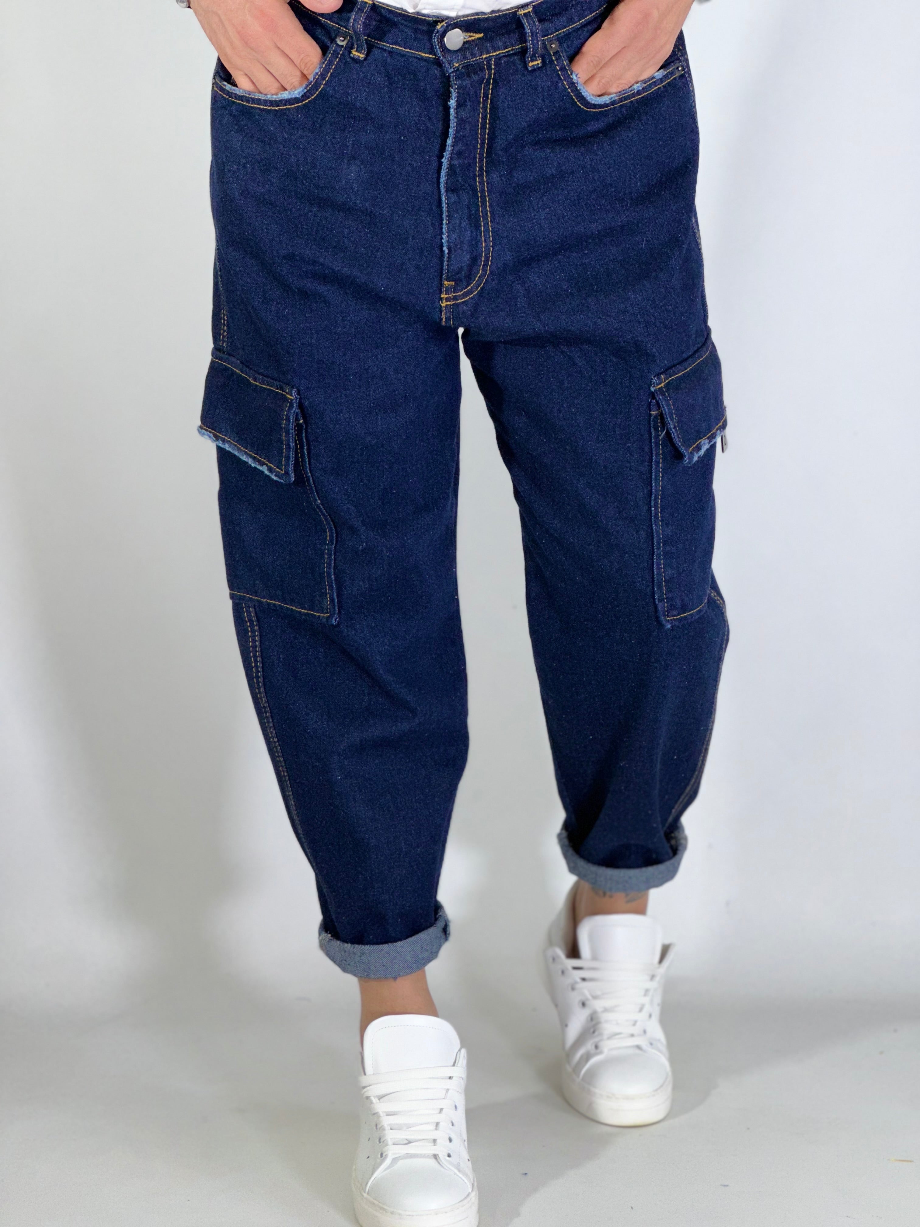 Jeans loose fit cargo SCURO GA/0624