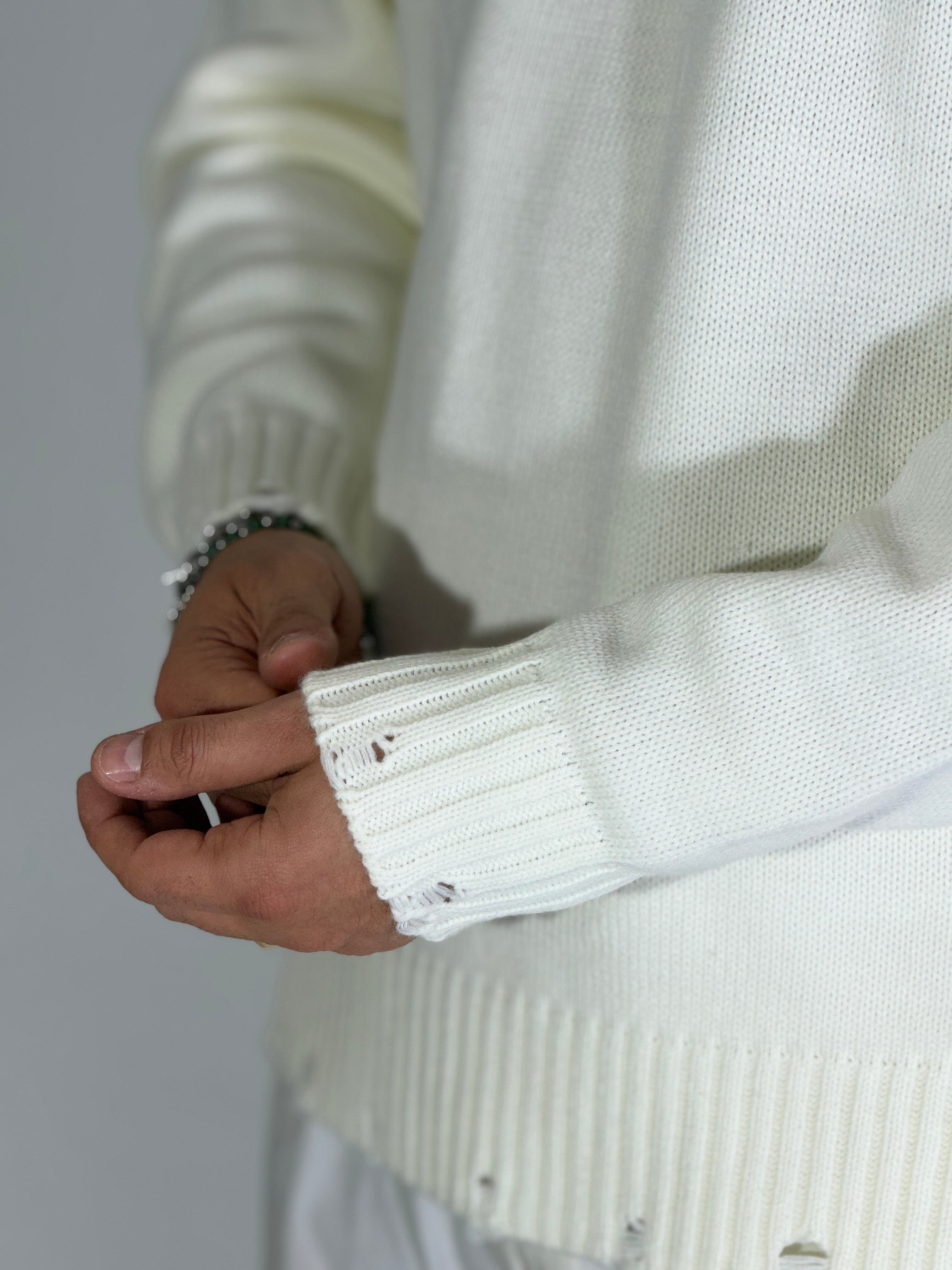 Maglia cucitura inversa panna TBS17