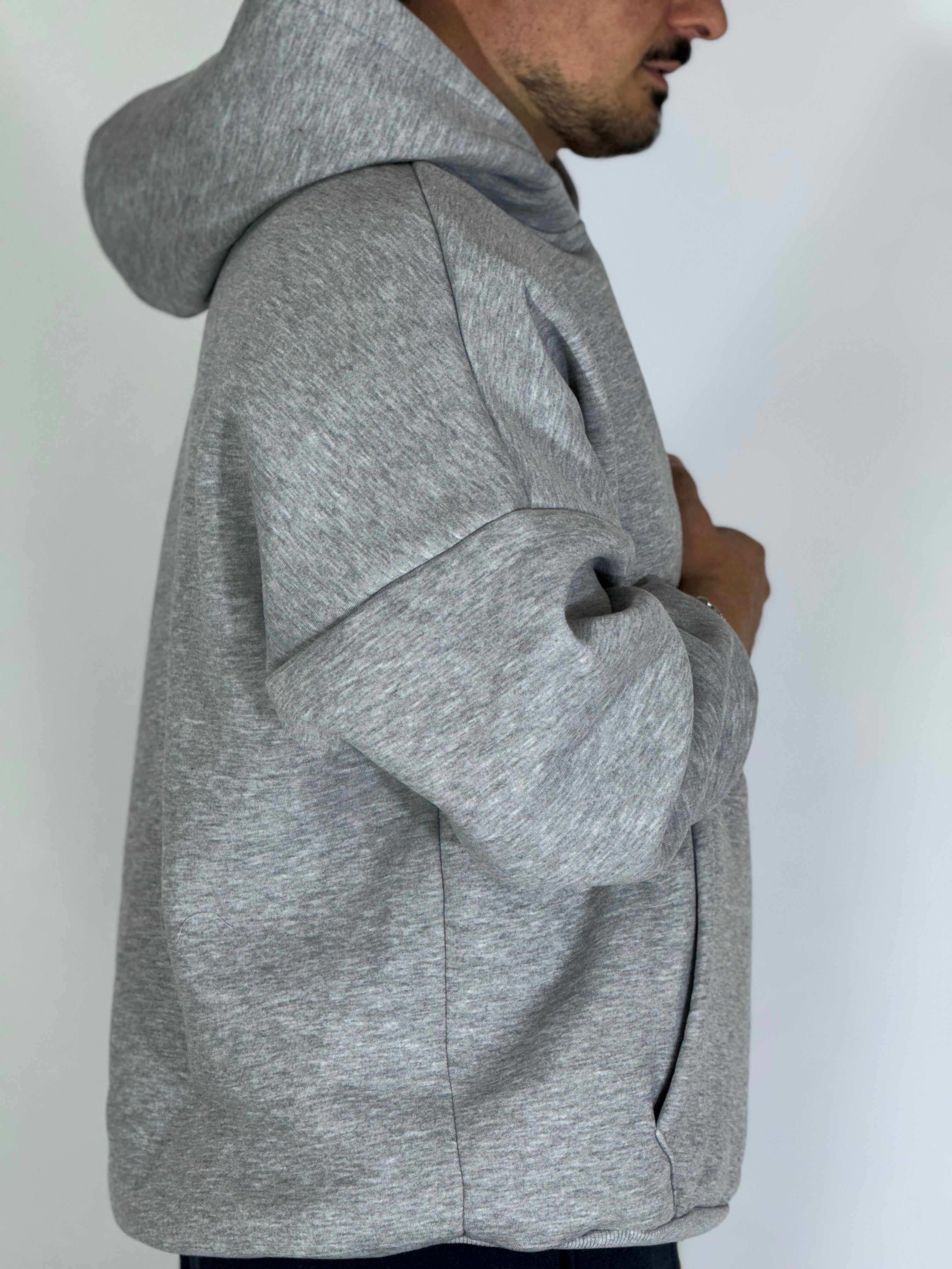 Felpa boxy grigio AD2065