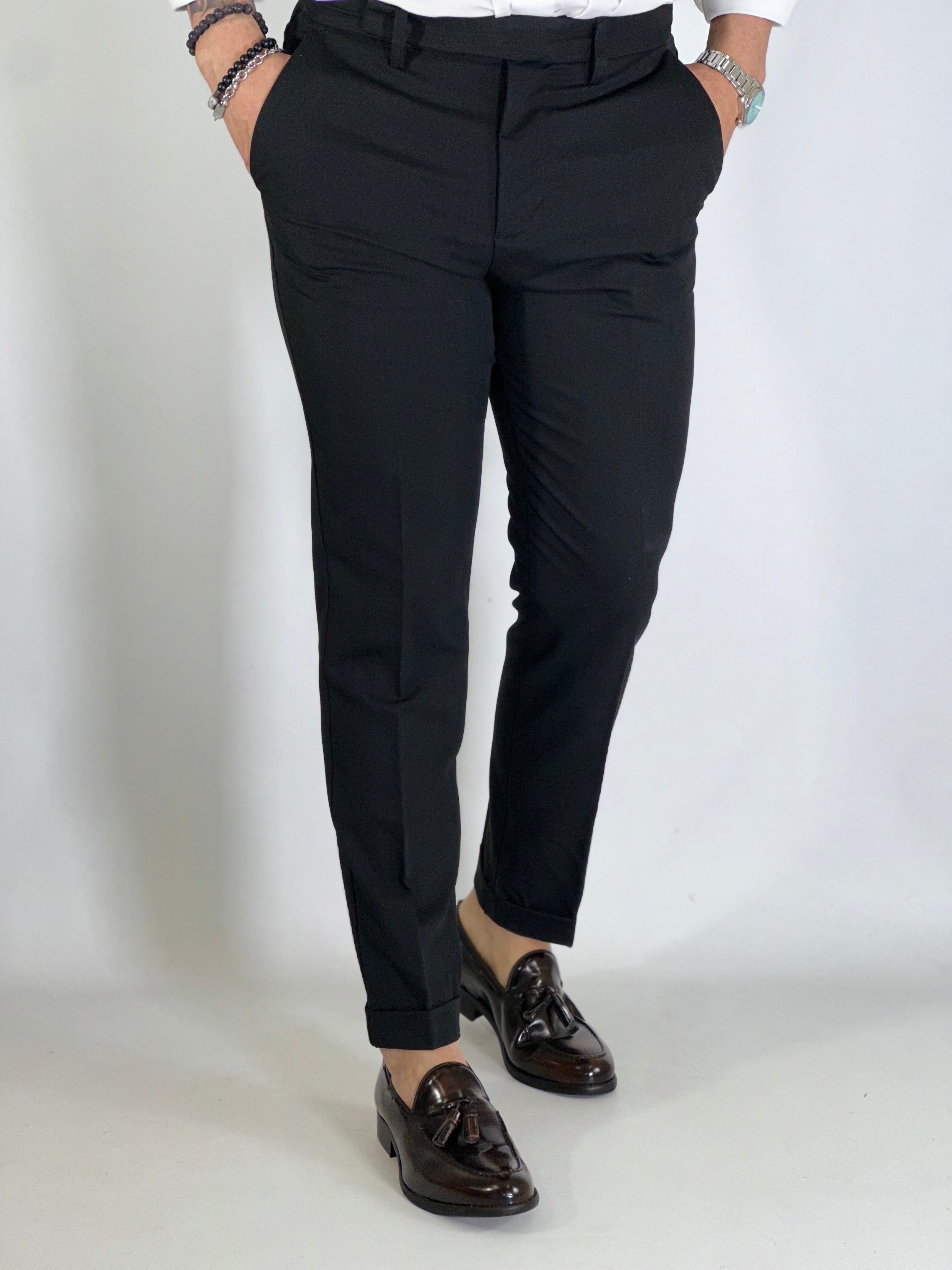 Pantalone vita alta nero SOX UM756