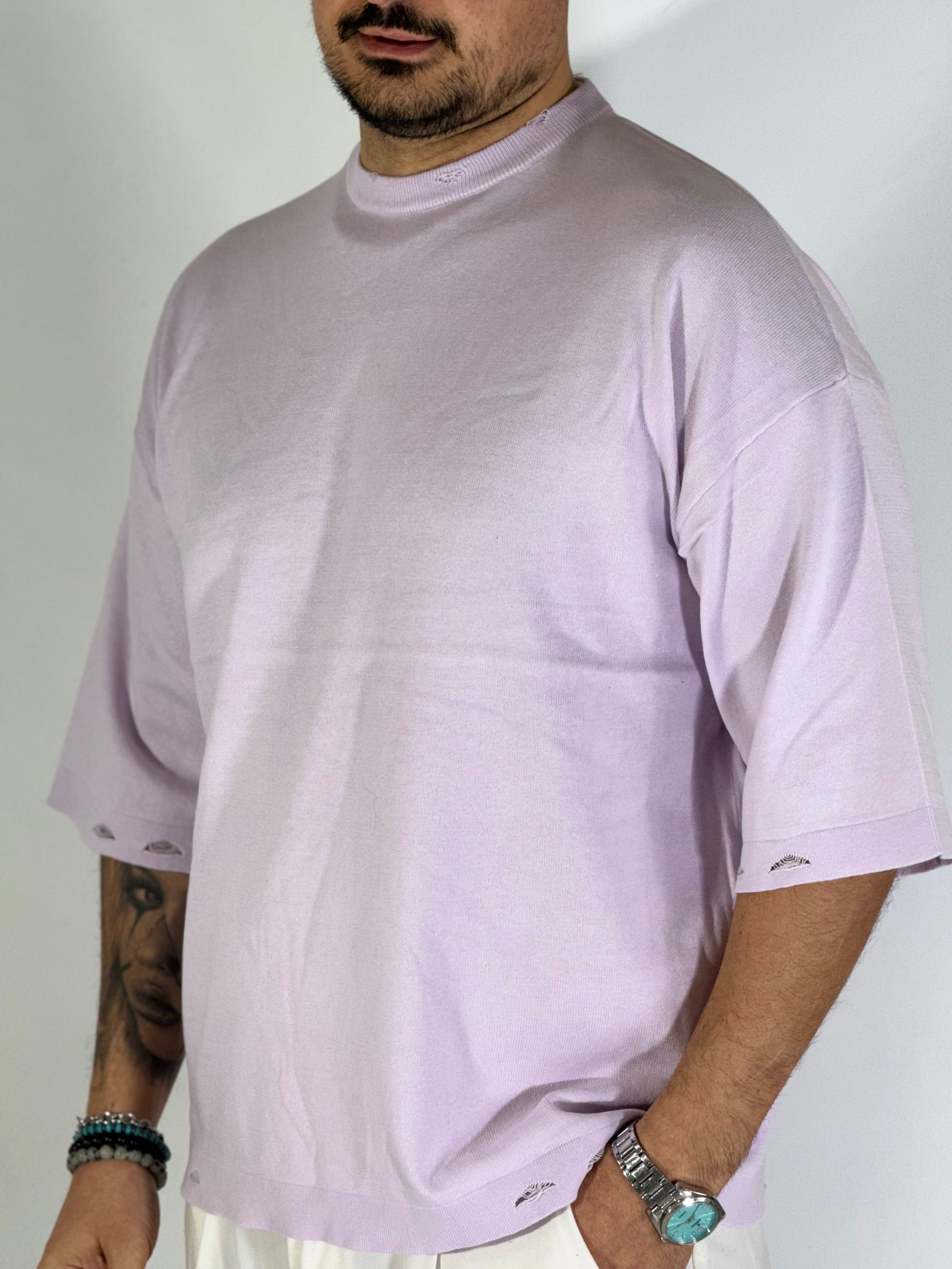 T-shirt over sfrangiata pink purple W86009