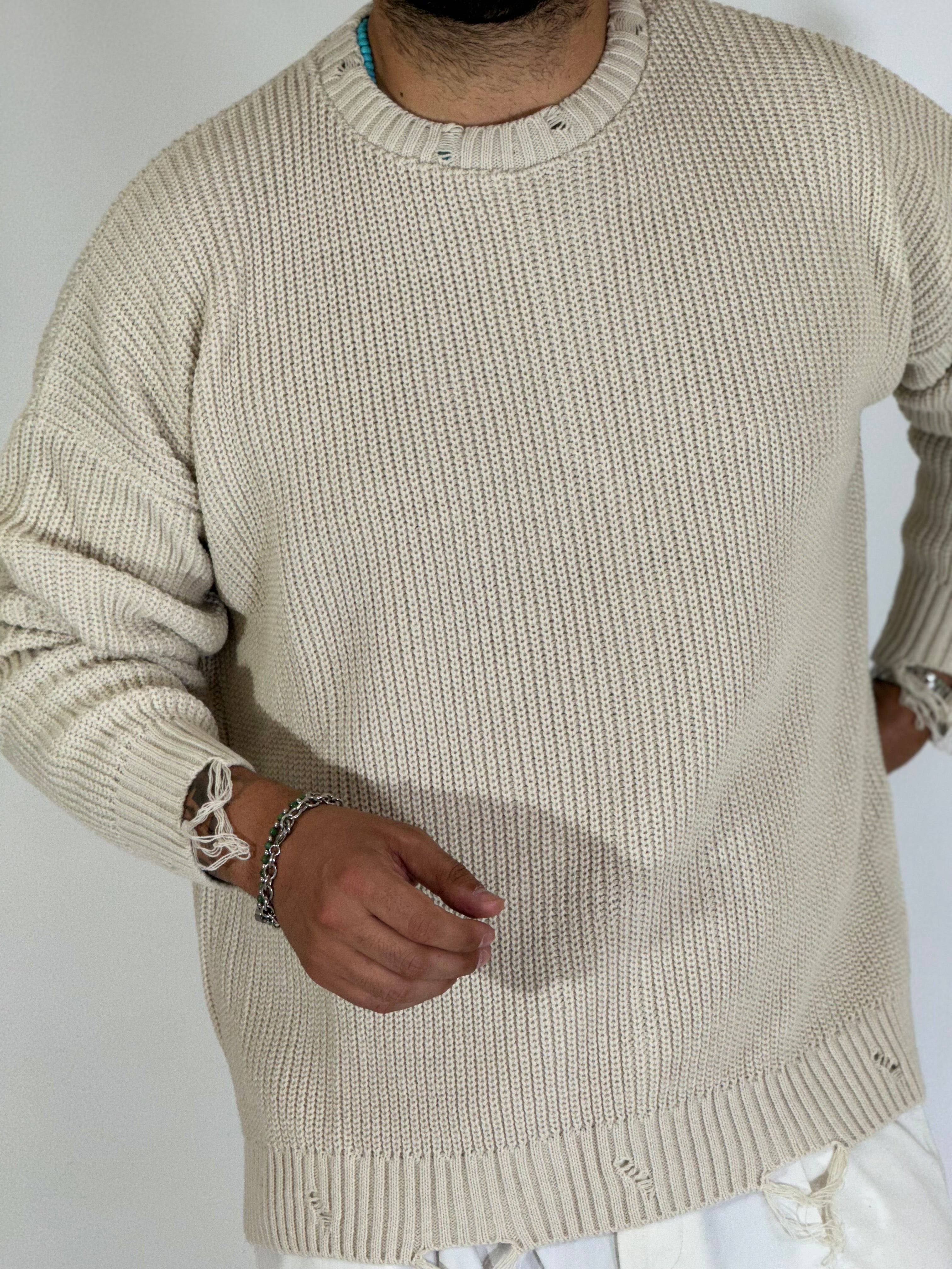 Maglione spalla scesa sabbia CAPORETTO