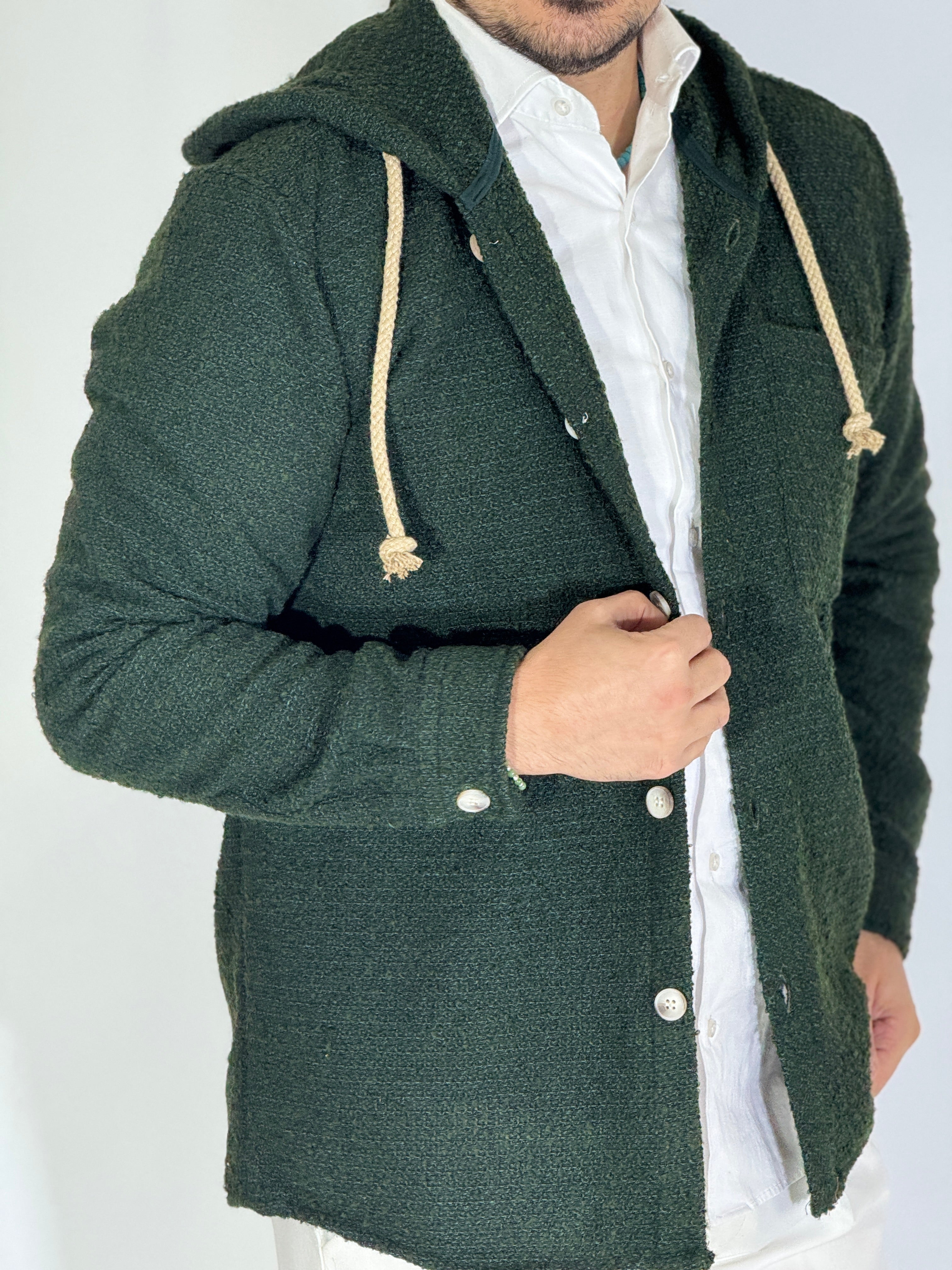 Felpa con cappuccio verde IVAN