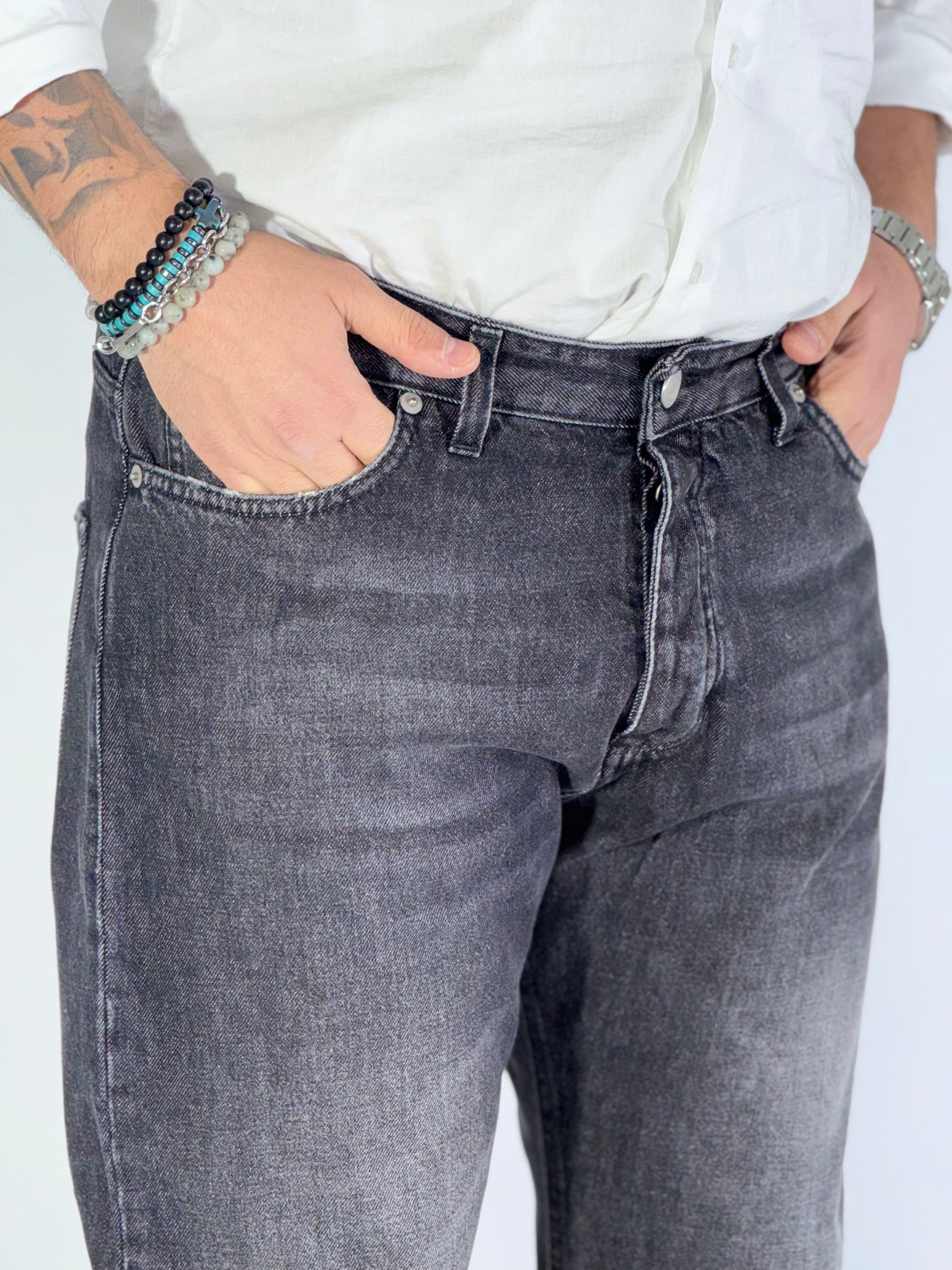 Jeans carrot cenere scuro 2N2T