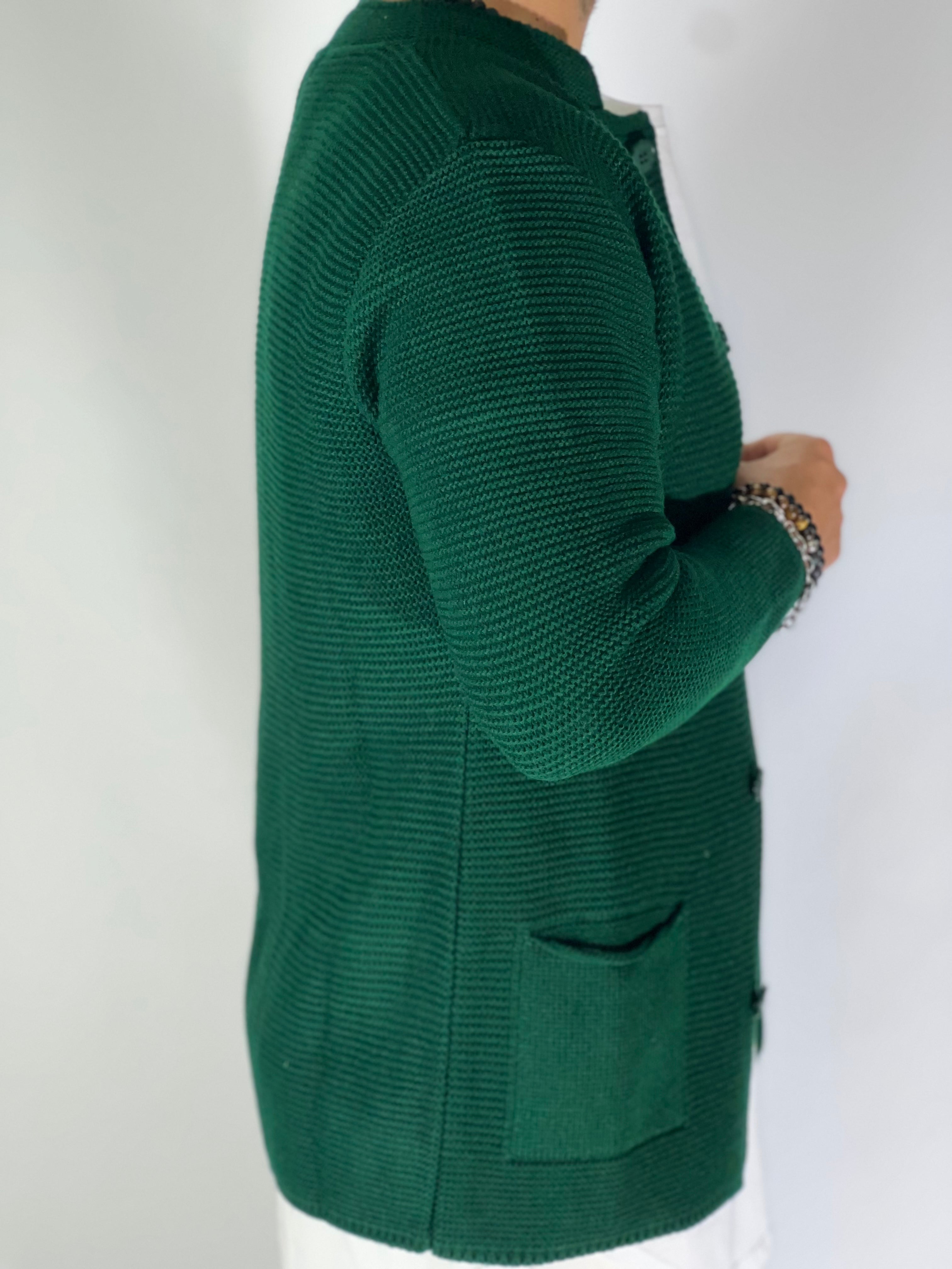 Seven · Cardigan coreano verde