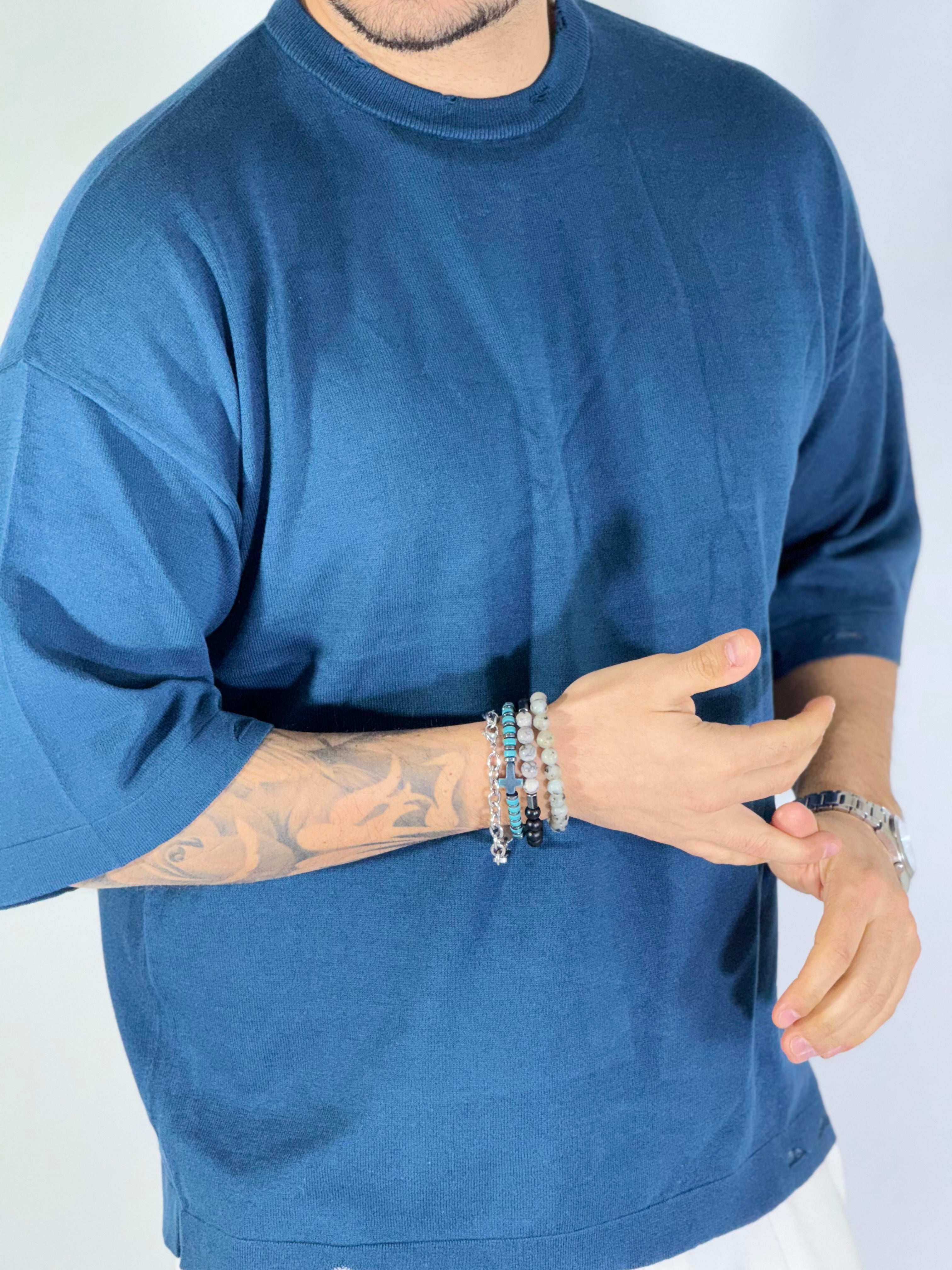 T-shirt over sfrangiata gentleman blue W86009
