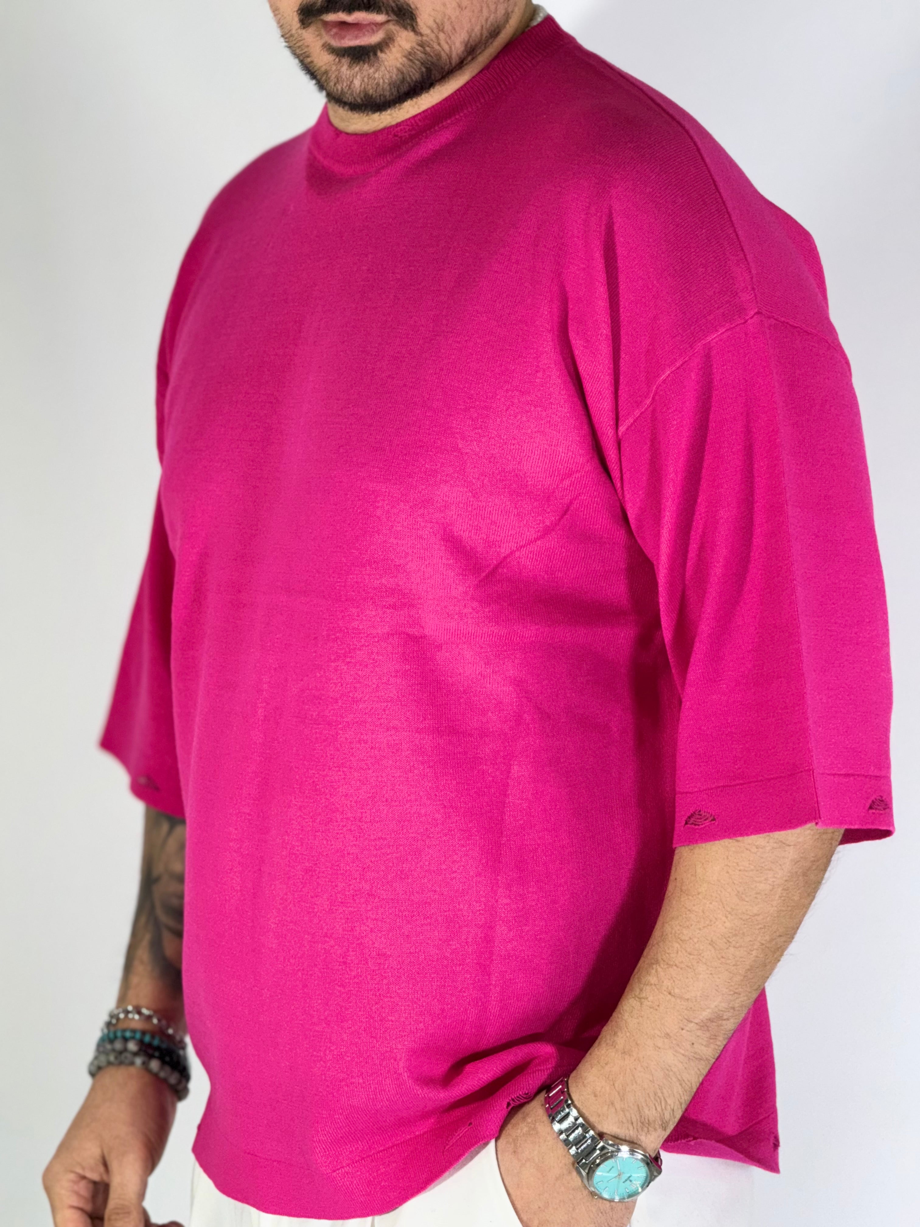 T-shirt over sfrangiata baby peach red W86009