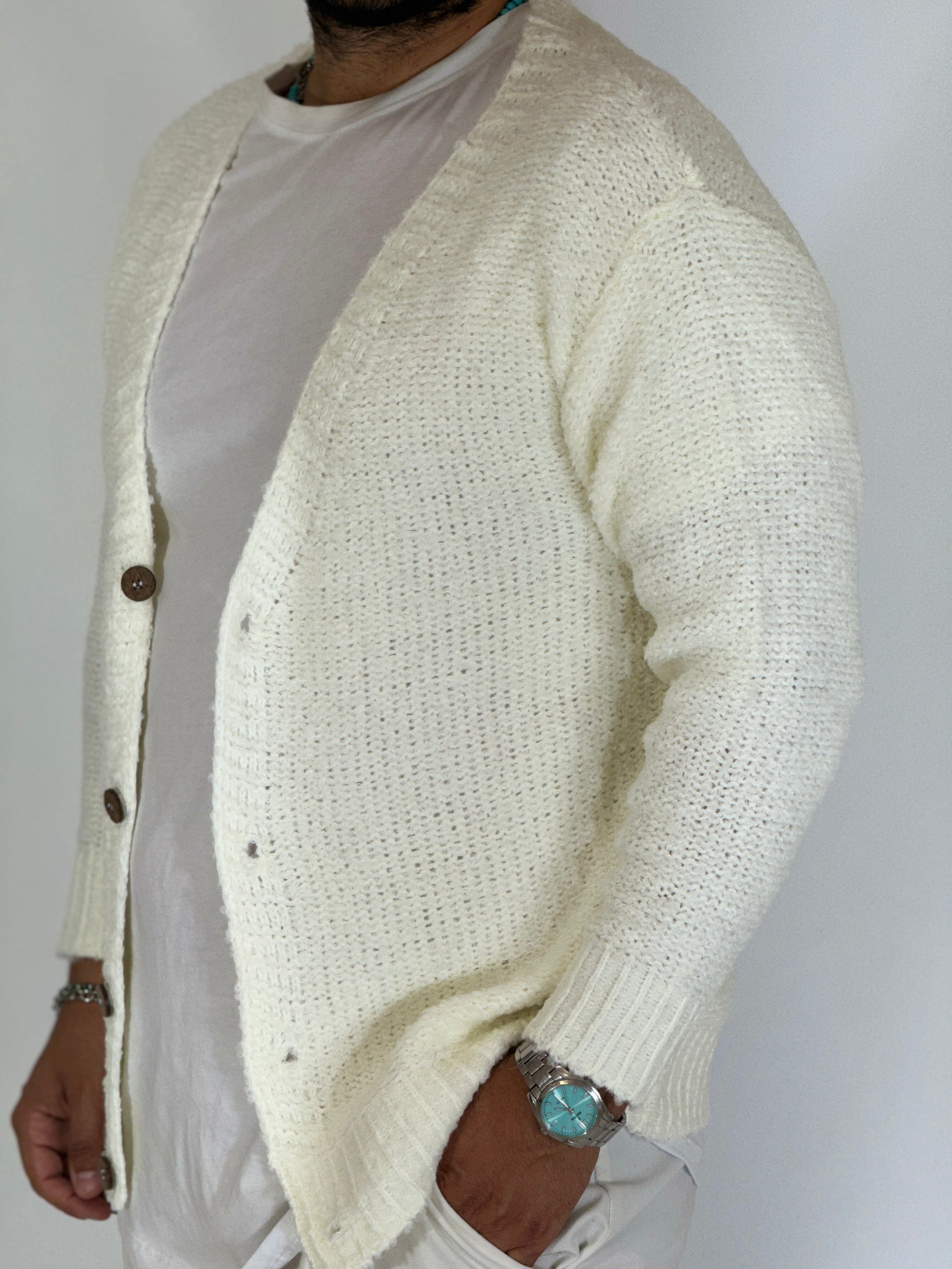 Cardigan boucler panna SER A424