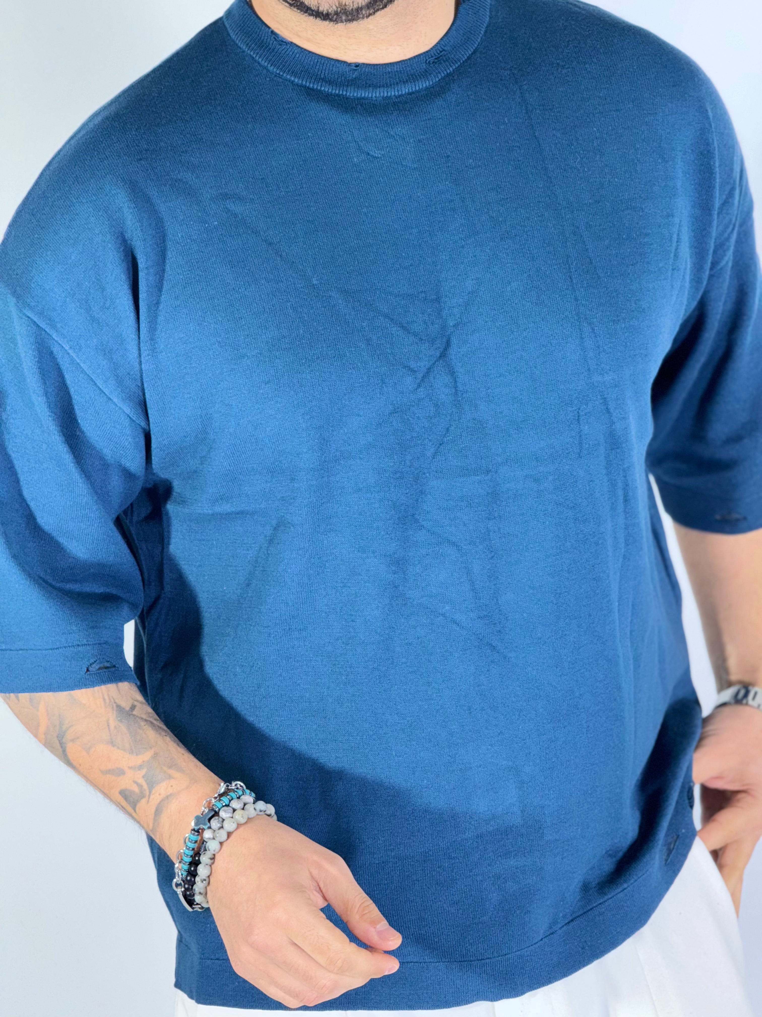 T-shirt over sfrangiata gentleman blue W86009
