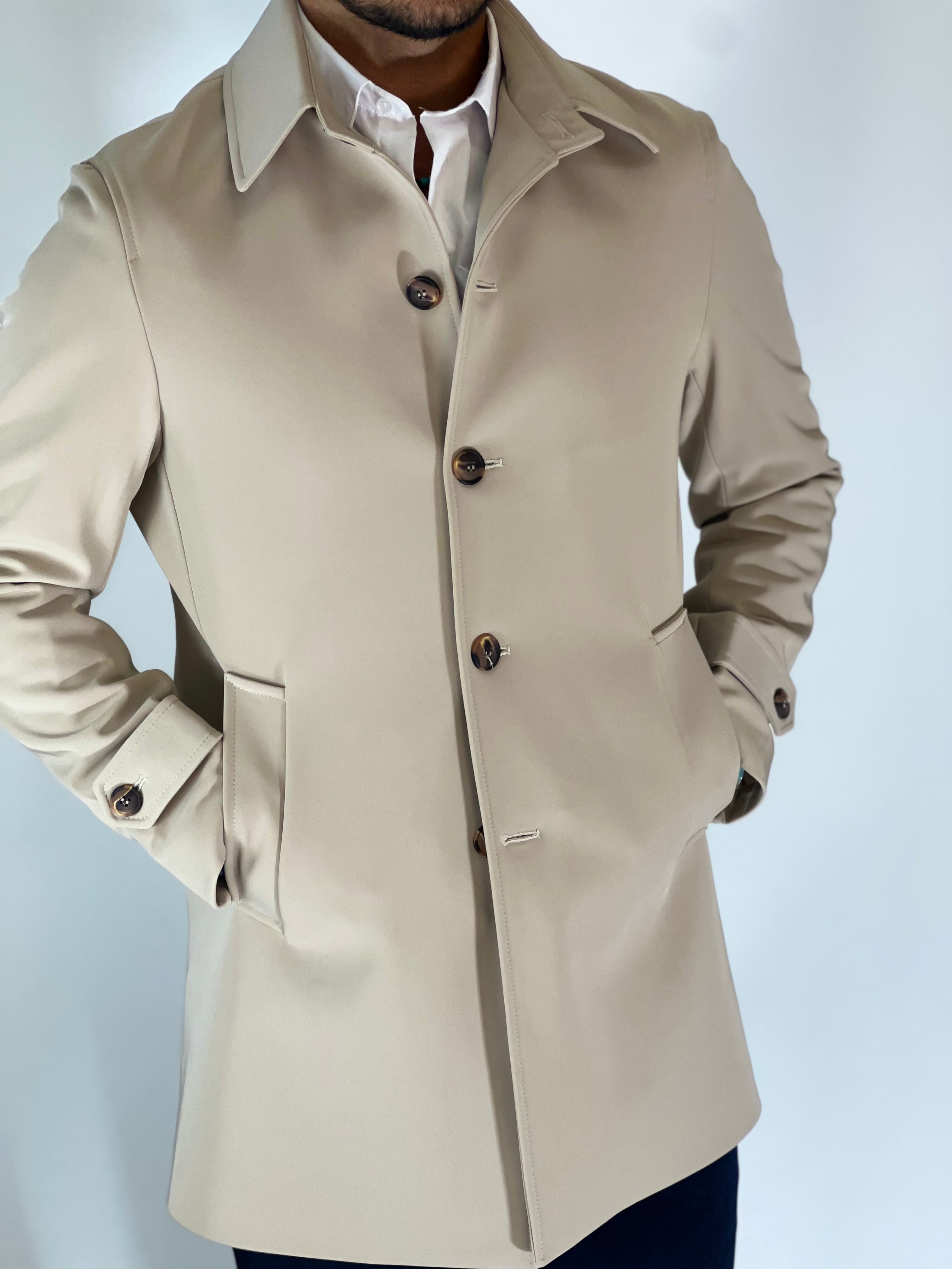 Trench elegant imbottito beige CAP SLOU