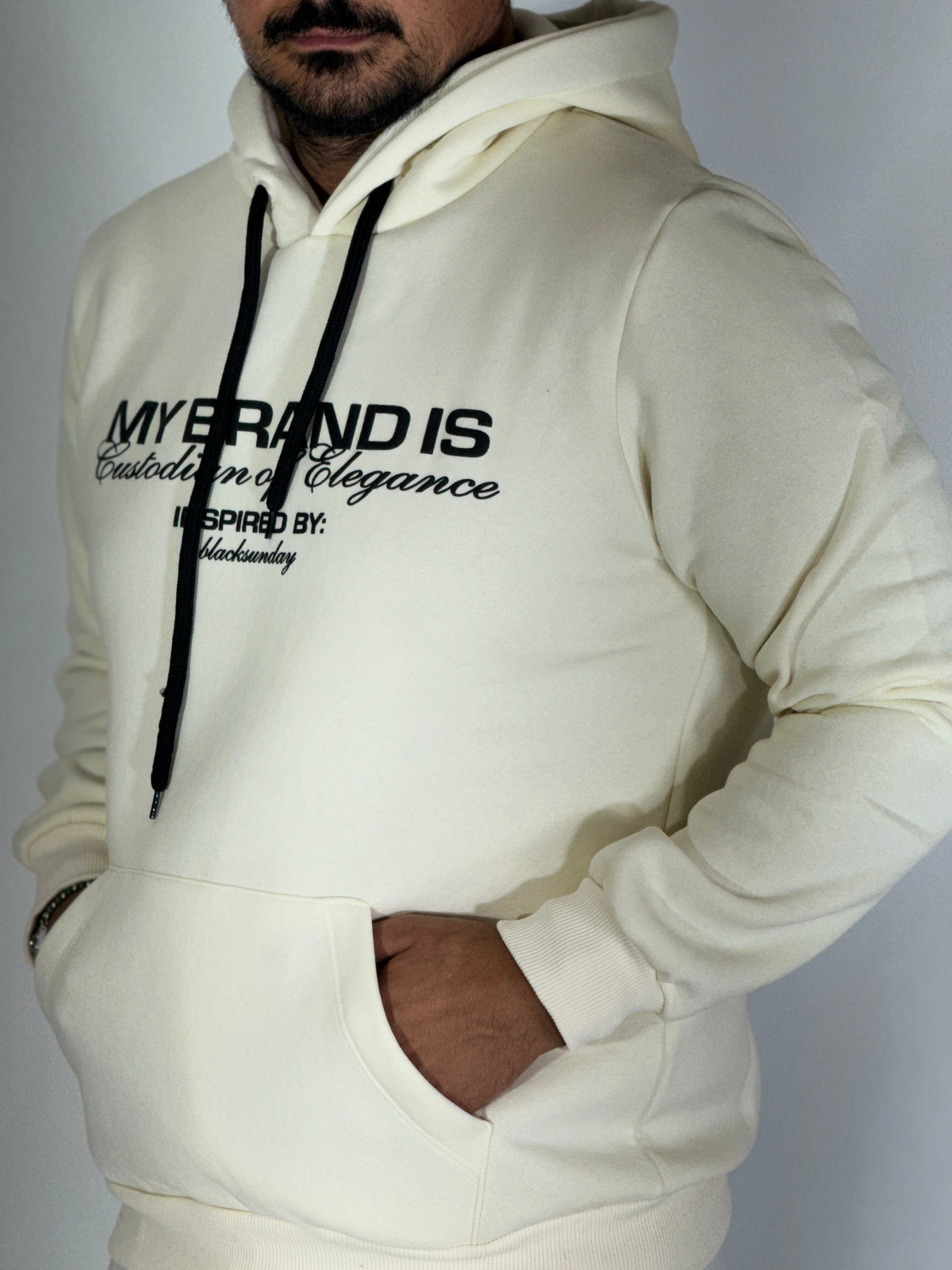 Felpa con cappuccio vaniglia NEW YORK