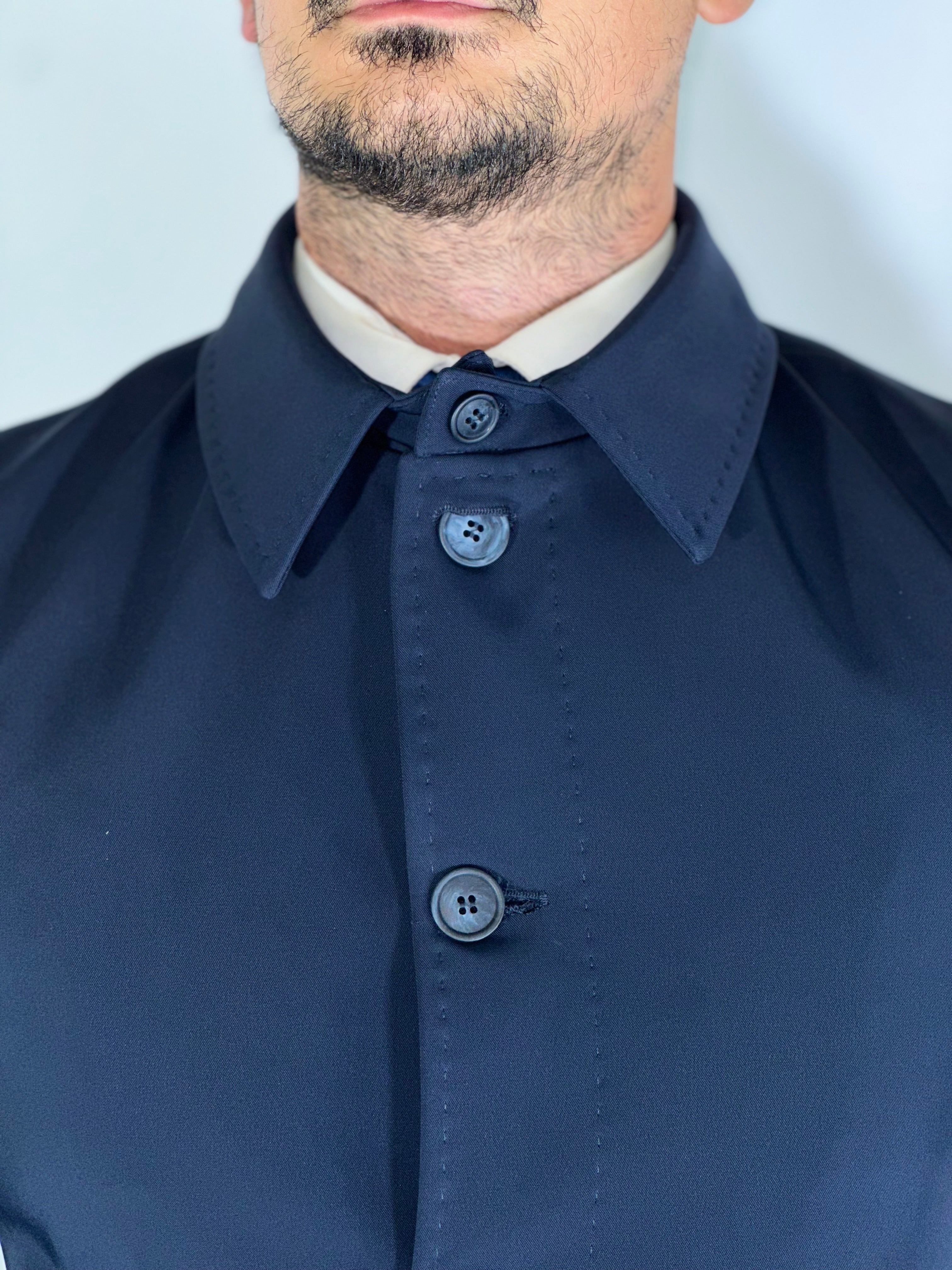 Trench spalmato imbottito blu BERLINO MARCO NILS