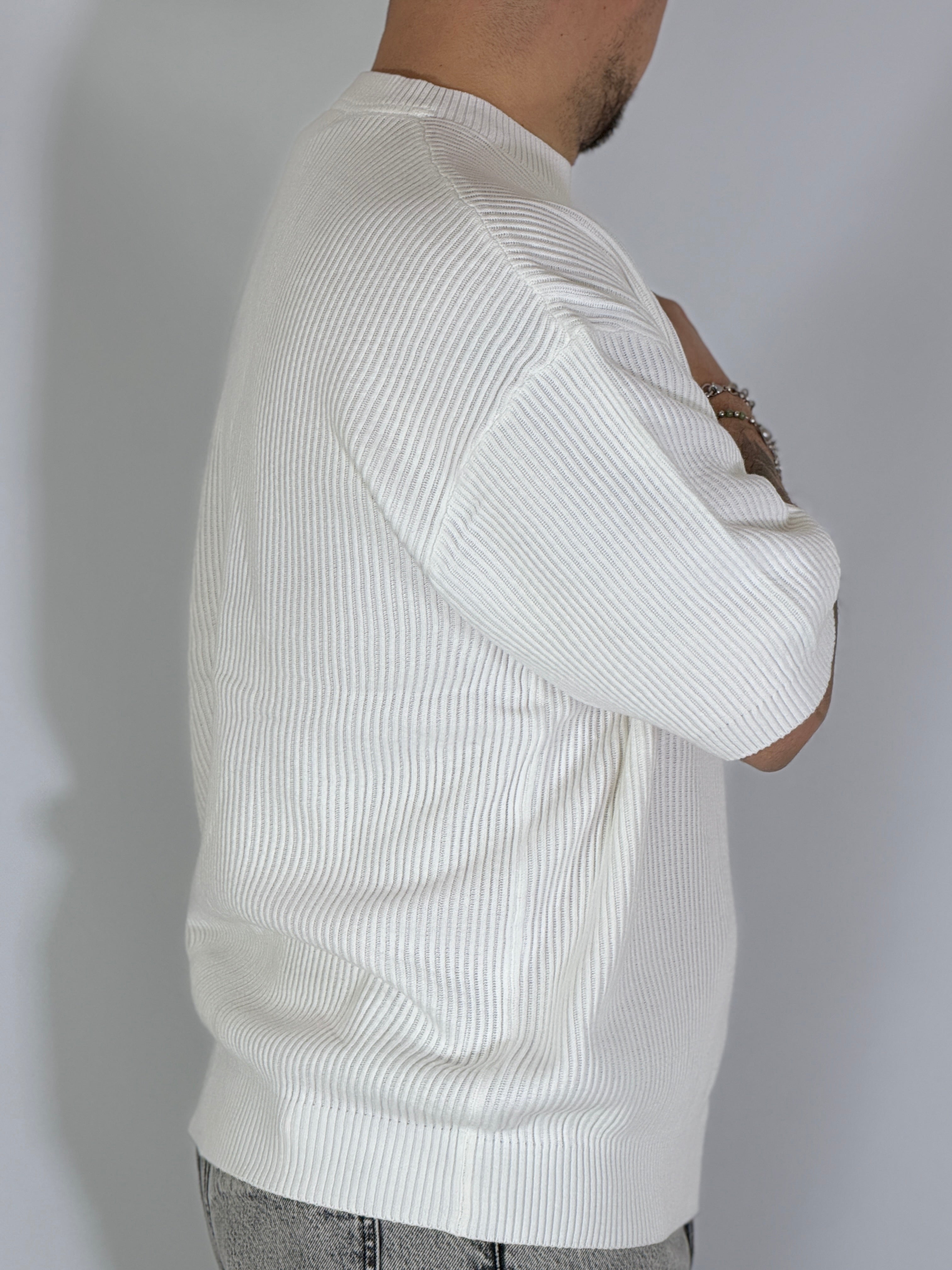 T-shirt a costine rice white W86102