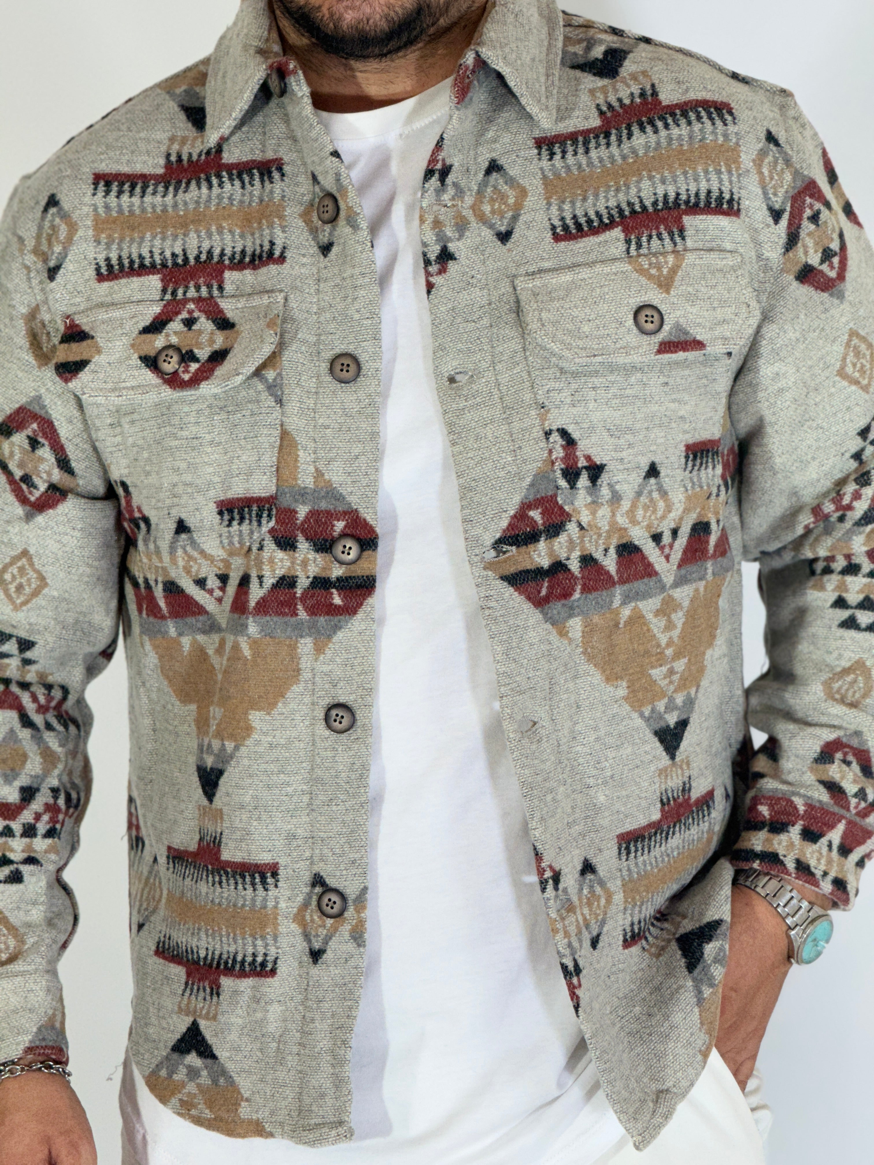 Giacca in pile azteca camel GA7713
