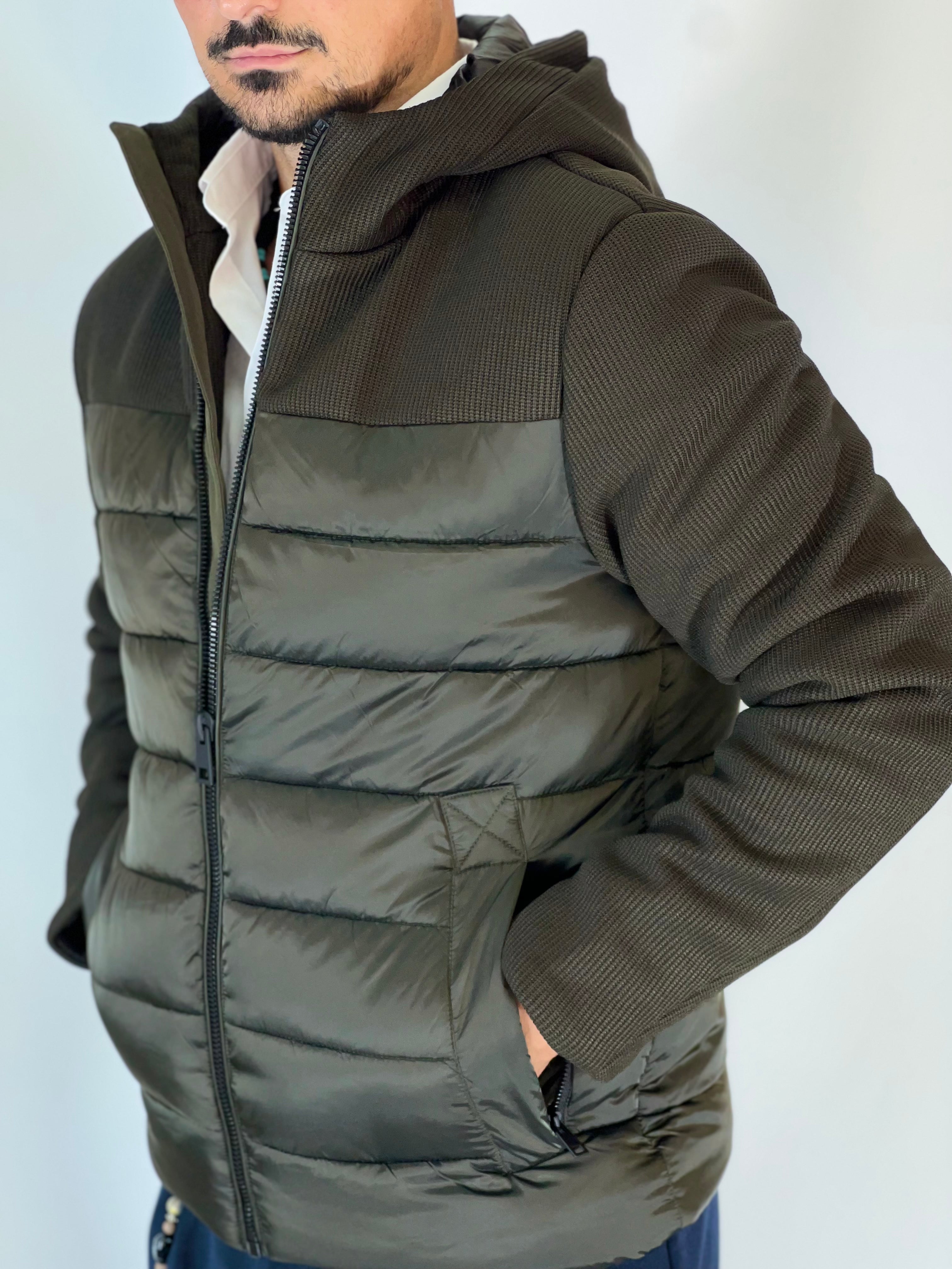 Piumino bimaterico verde PETRO' GB9004