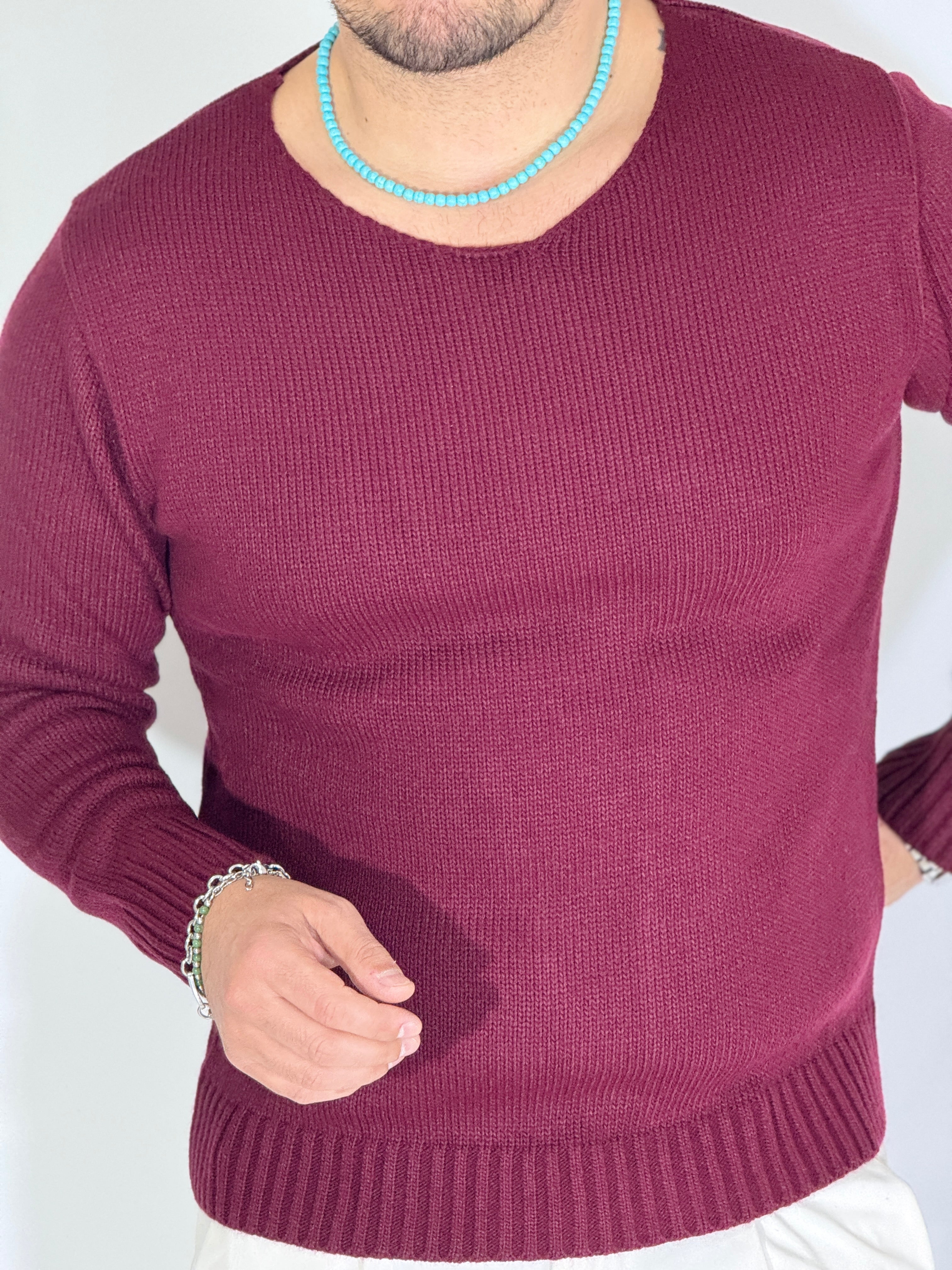 Maglia scollata bordeaux YOKOHAMA