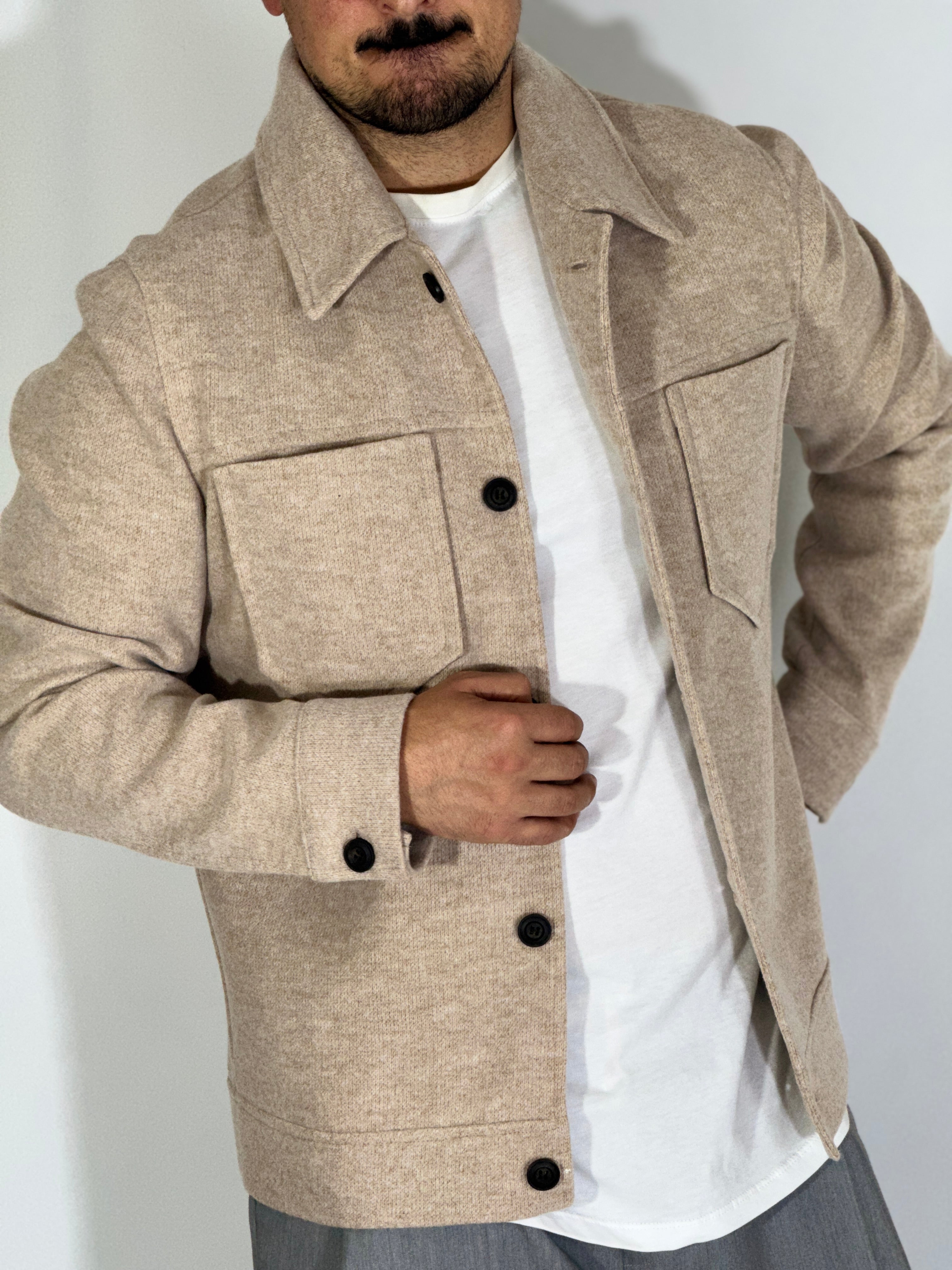 Giacca in panno Marco Nils beige GEVA