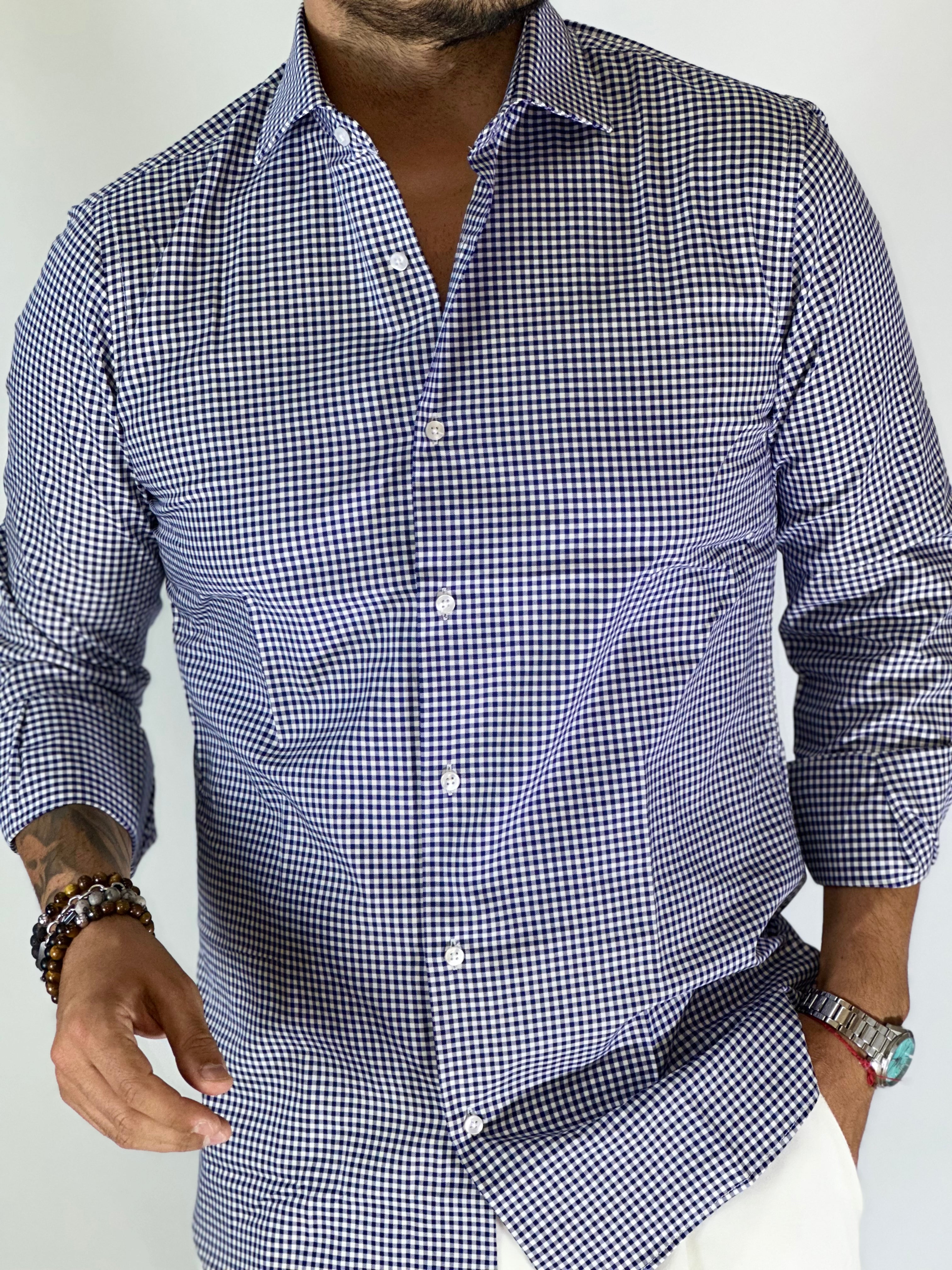 Camicia quadro blu MIGLIACCIO