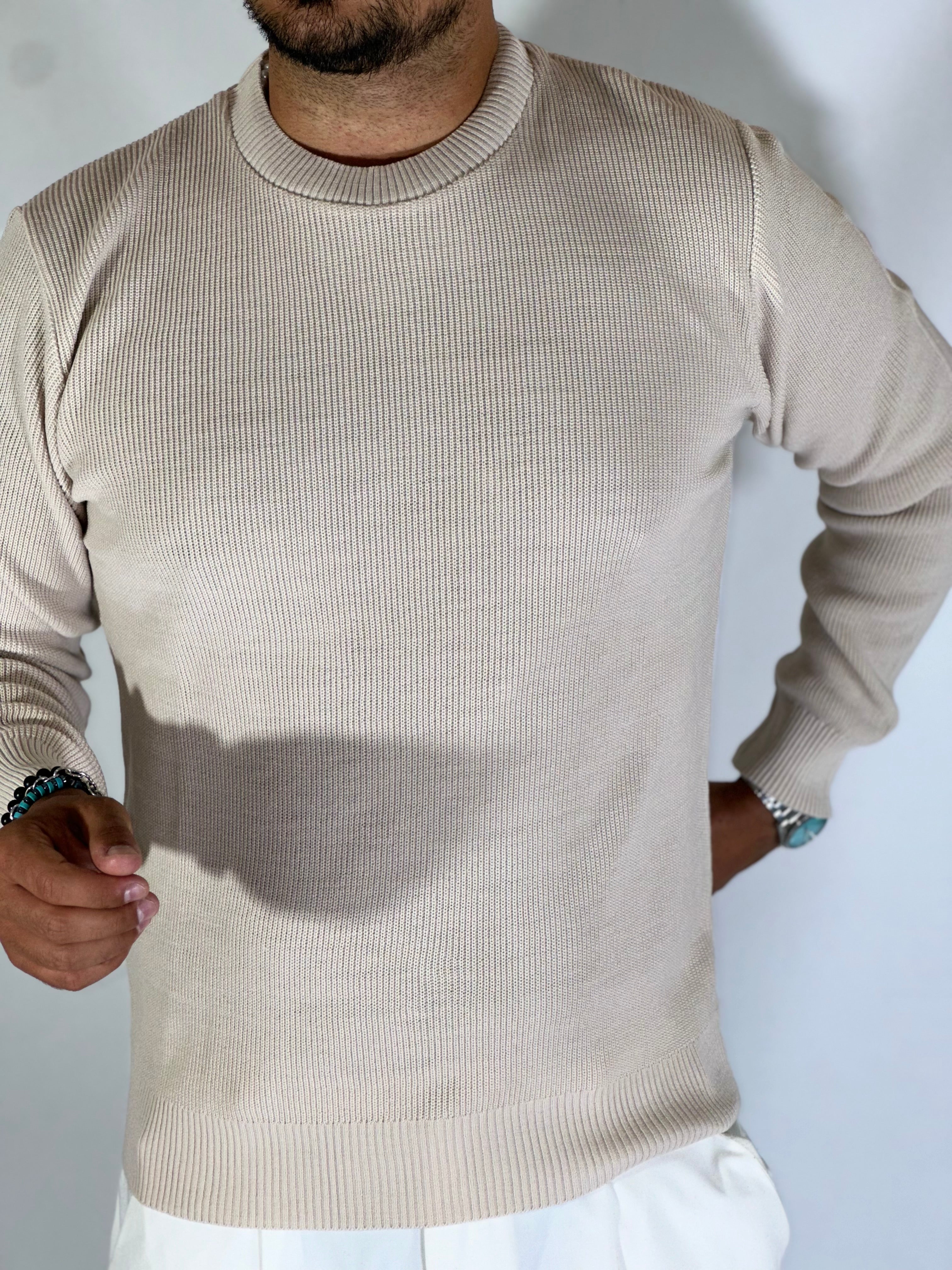 Maglia girocollo primaverile beige ART MF13671