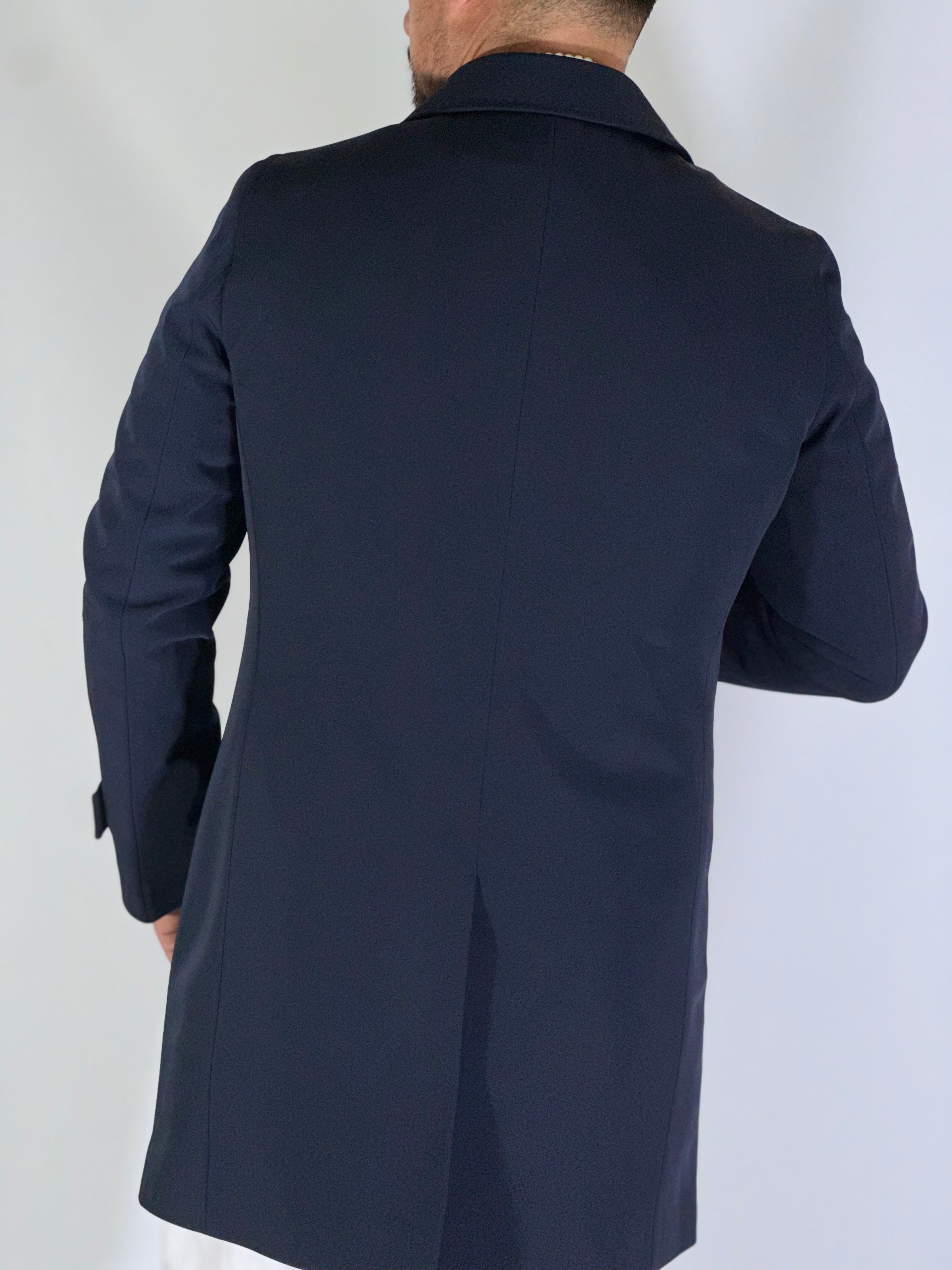 Trench spalmato imbottito blu BERLINO MARCO NILS