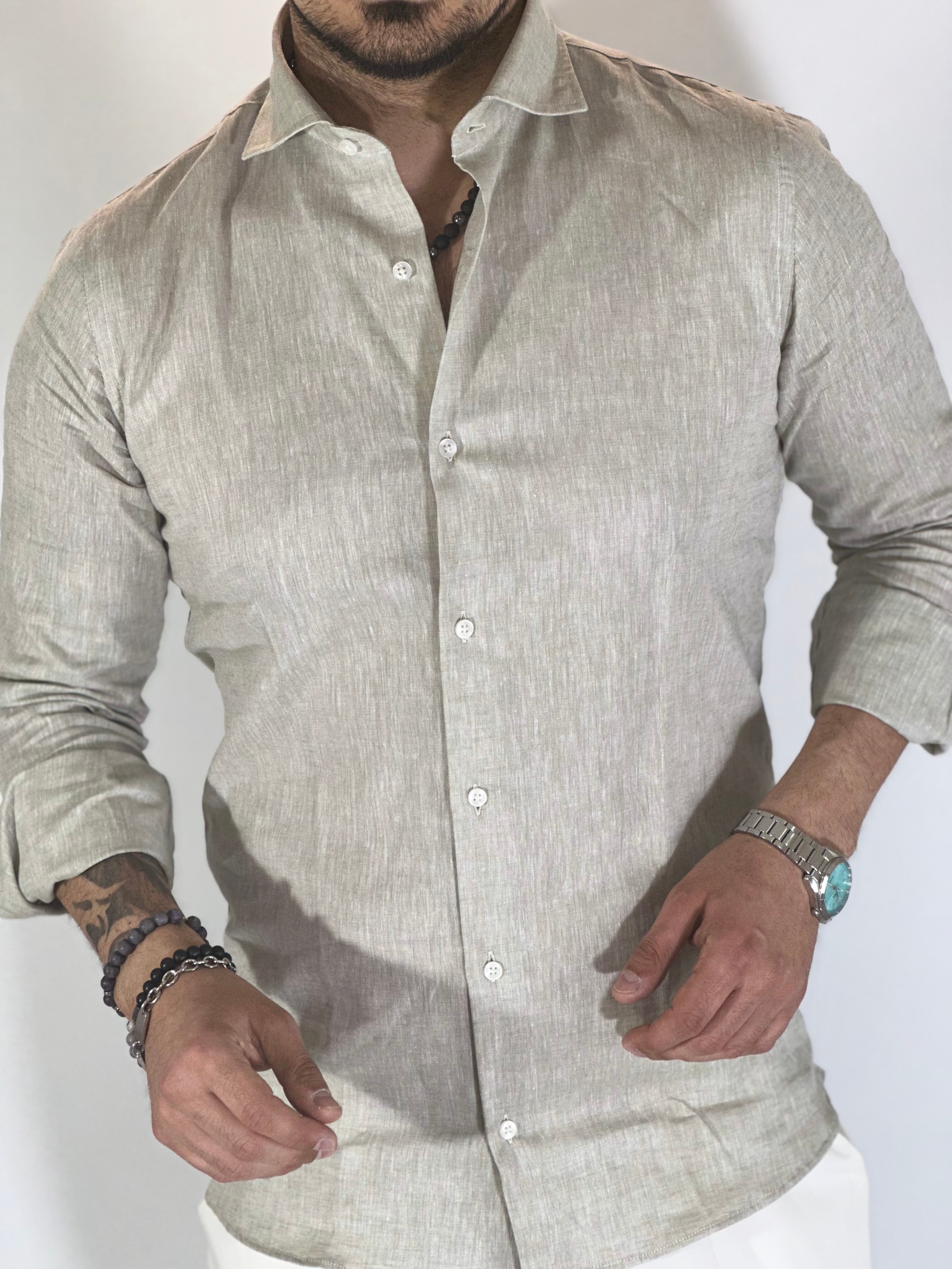 Camicia migliaccio Samuel lino SALVIA