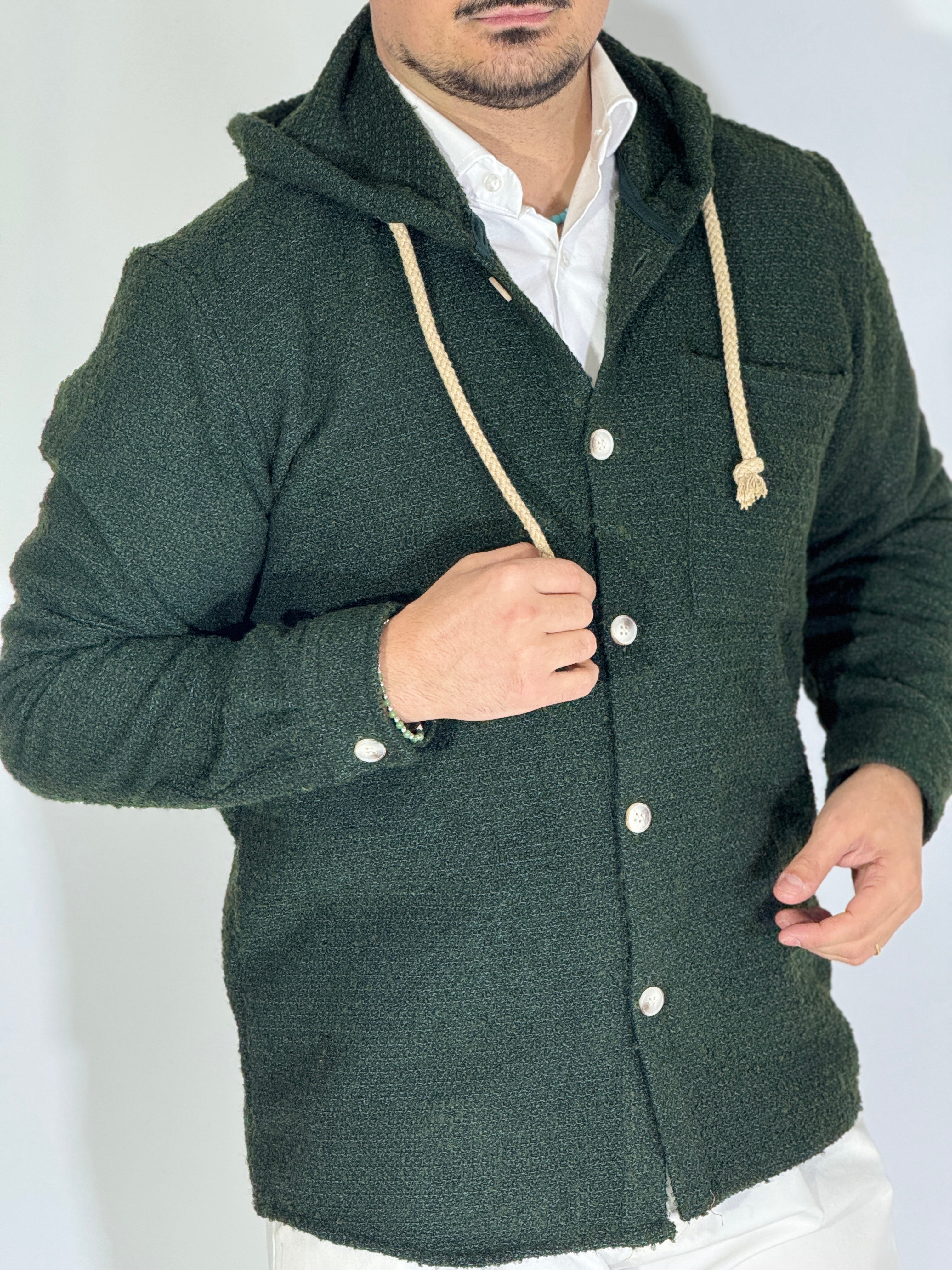 Felpa con cappuccio verde IVAN